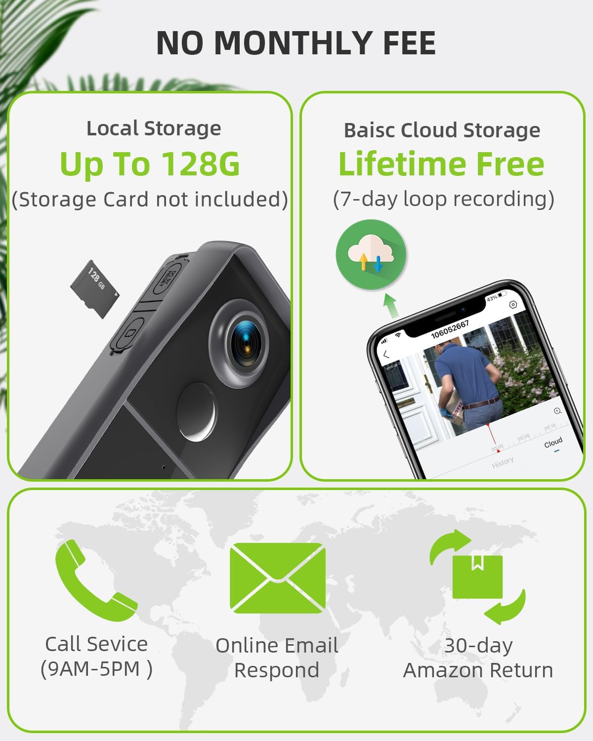 MUBVIEW Doorbell Camera Wireless with Chime, Video Doorbell - No Subscription, Voice Changer, Motion Zones Customization, 1080HD, PIR Human Detection, 2.4Ghz WiFi, Battery-Powered Smart Doorbell