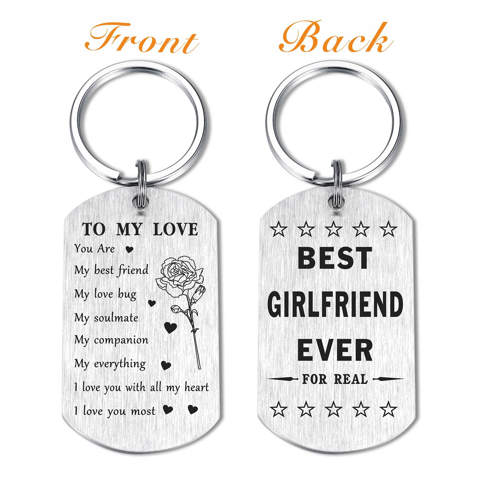 SOUSYOKYO Best Girlfriend Ever Keychain, Meaningful Grilfriend Anniversary Birthday Gifts, Love Girlfriend Mothers Day Present from Boyfriend