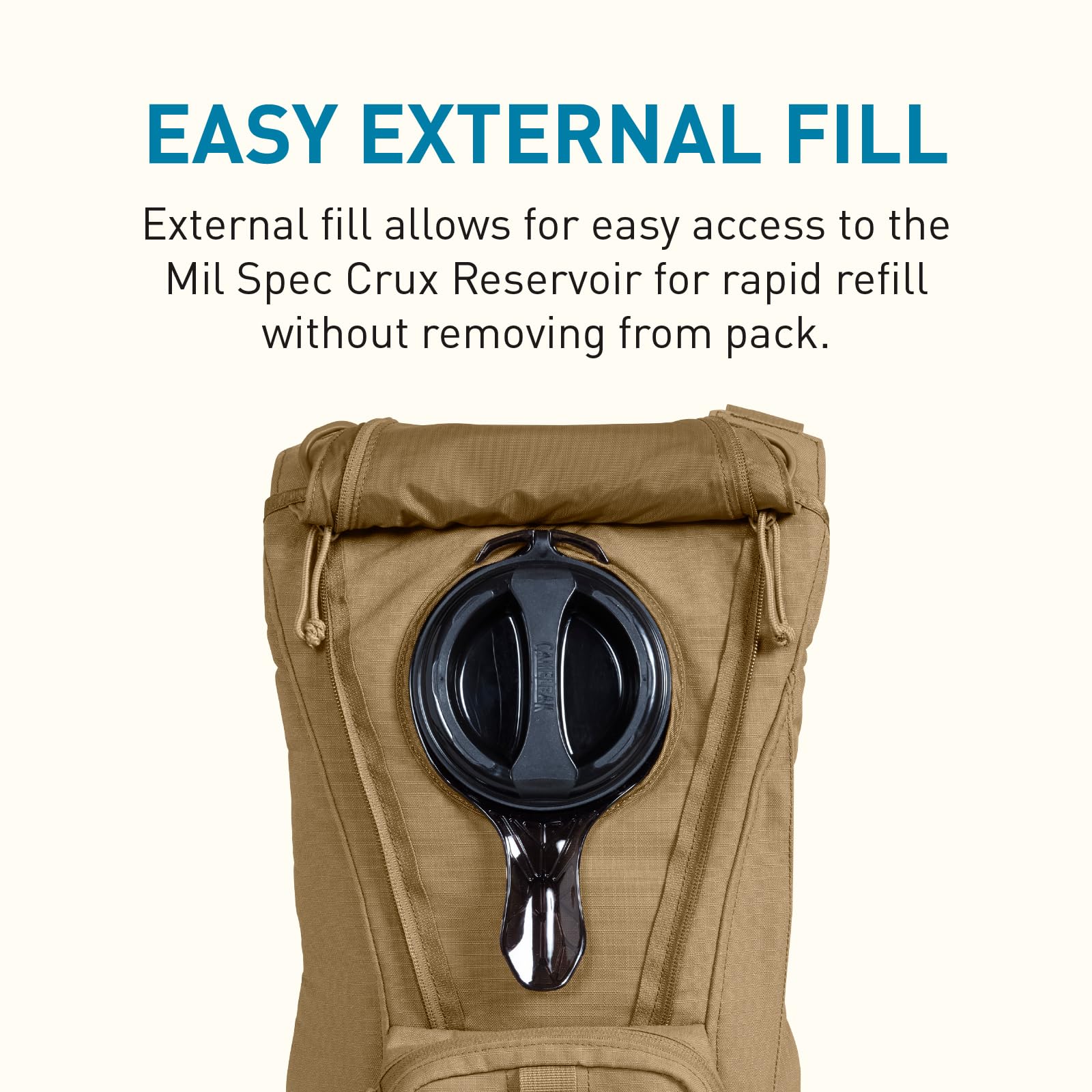 CamelBak Ambush Tactical Hydration Backpack with 100oz/3L Mil Spec Crux Reservoir Bladder - MOLLE, Coyote