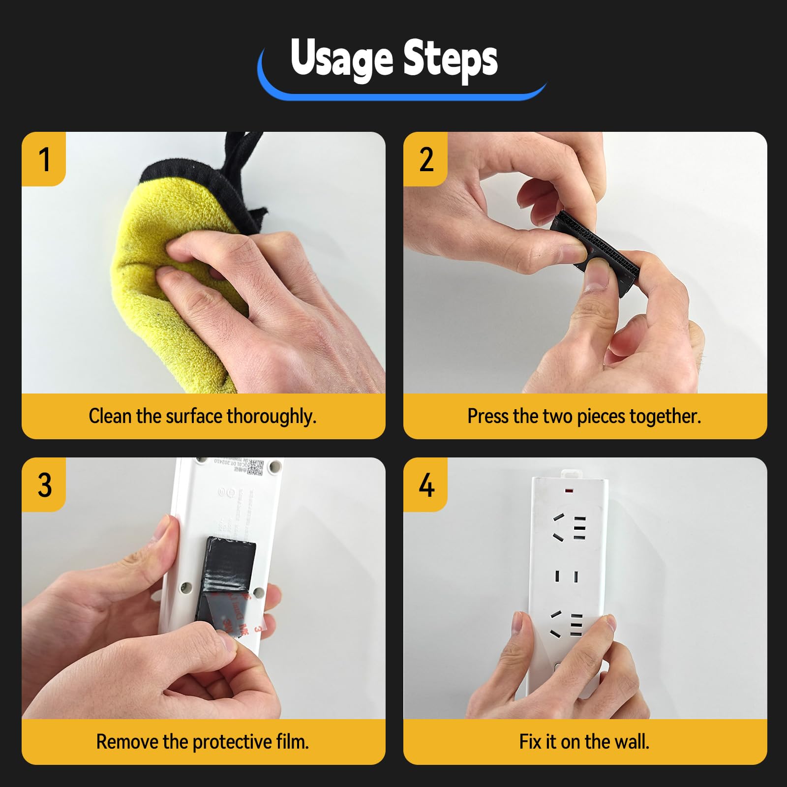 PHIXBEAR 16 Pcs Dual Lock Reusable Double Sided Tape Fasteners Made of 3M, Heavy-Duty EZ Pass/IPass/IZoom/SunPass Mounting Strips Waterproof and Heat-Resistant for Indoor and Outdoor Use, 1in x 2in