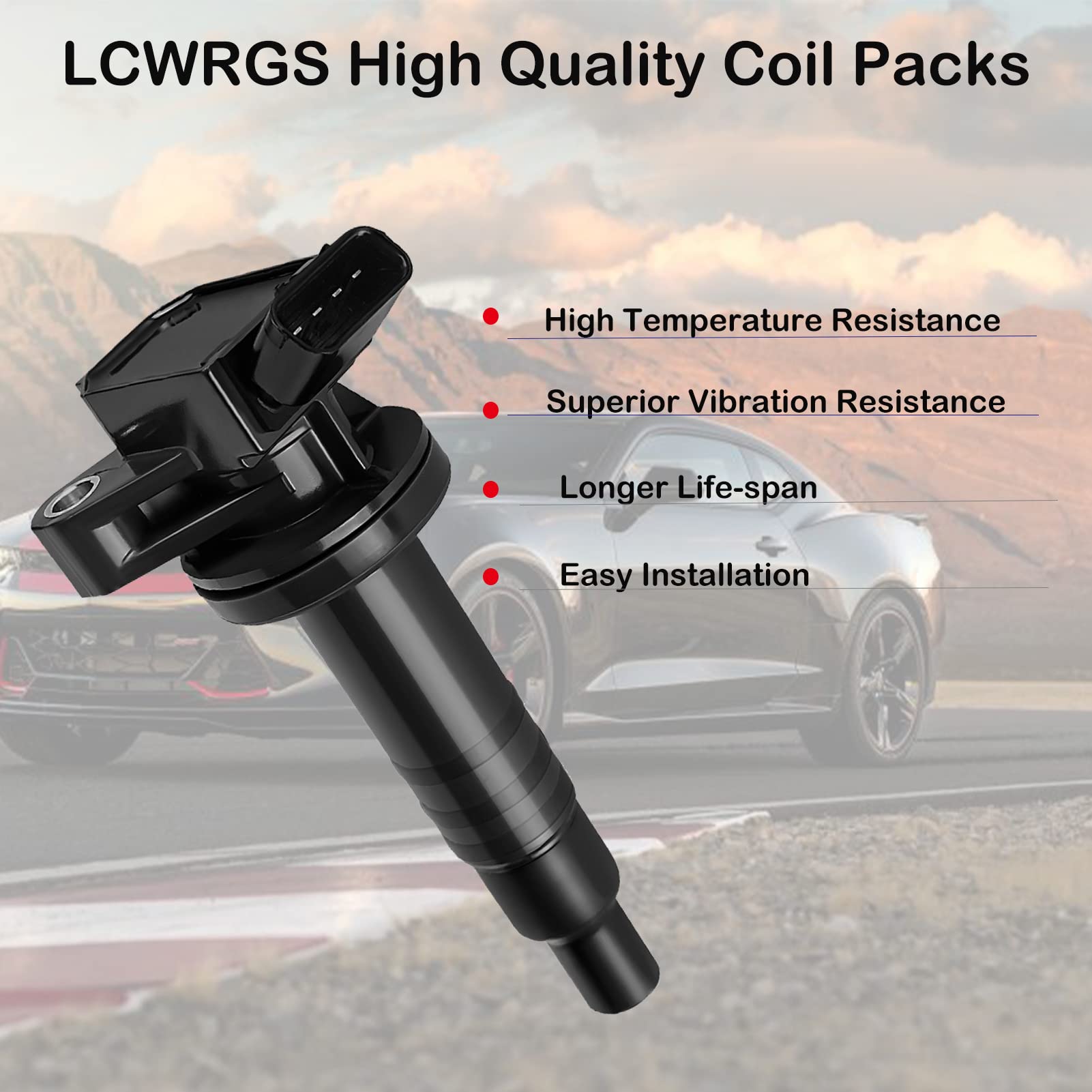 Set of 4 Ignition Coil Pack Fits for 1.8 L4 Toyota Corolla Matrix Celica Pontiac Vibe Chevy Prizm 2000 2001 2002 2003 2004 2005 2006 2007 2008 1.8L Coils Replaces# UF247 C1249