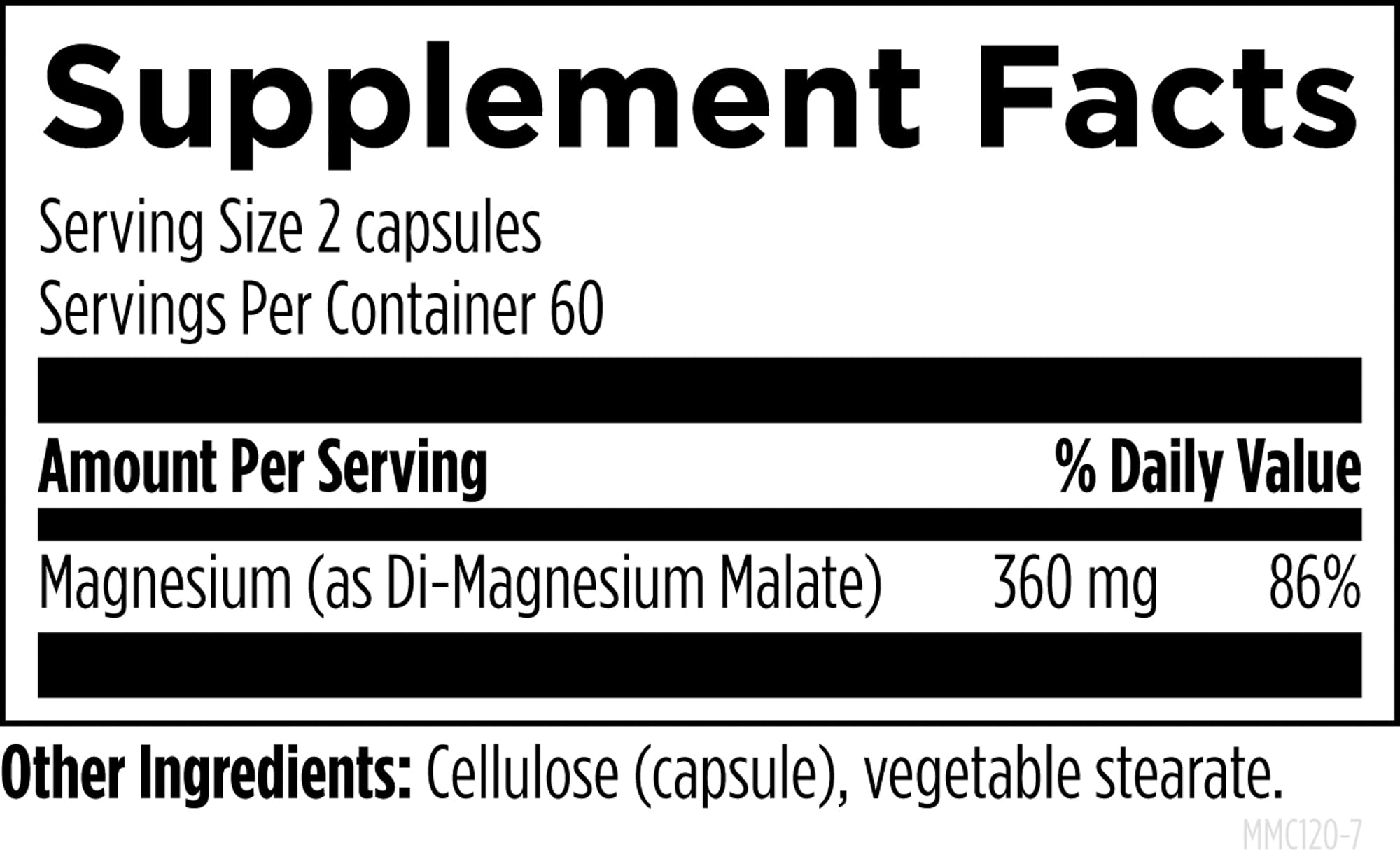 Designs for Health Magnesium Malate - Chelated Magnesium as Di Magnesium Malate - Highly Bioavailable Form to Support Energy, Bone Health + Muscle Recovery (120 Magnesium Malate Capsules)