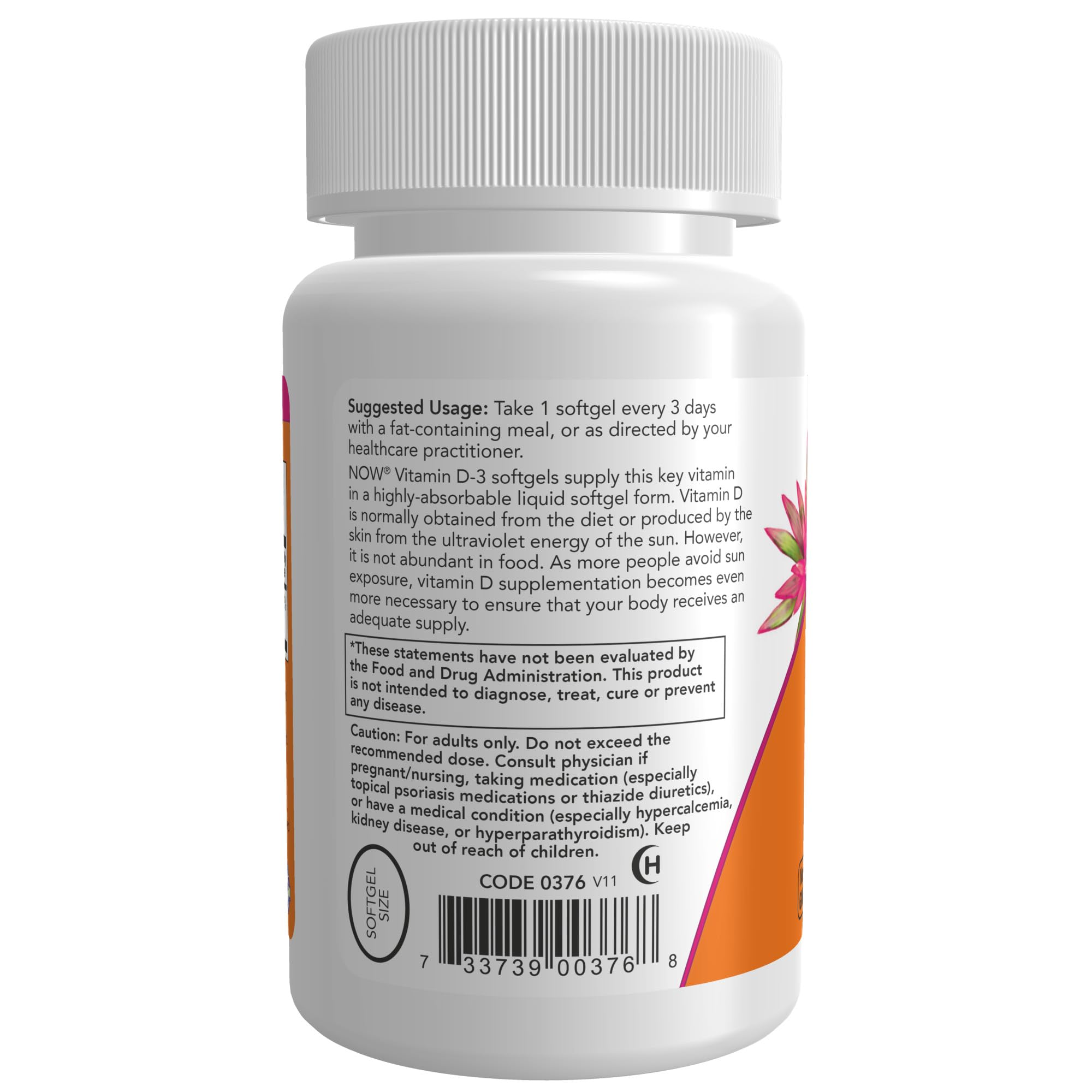 NOW Supplements, Vitamin D-3 10,000 IU, Highest Potency, Structural Support*, 120 Softgels