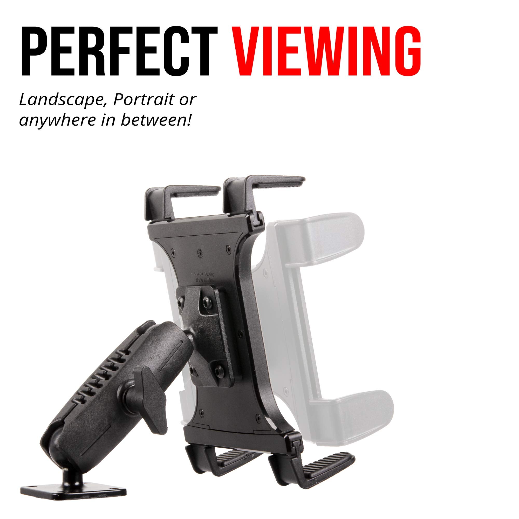 Tackform Heavy Duty Commercial Grade Tablet Mount and ELD Holder 1" B-Sized Ball and Socket System Compatible with Samsung, iPad, and More