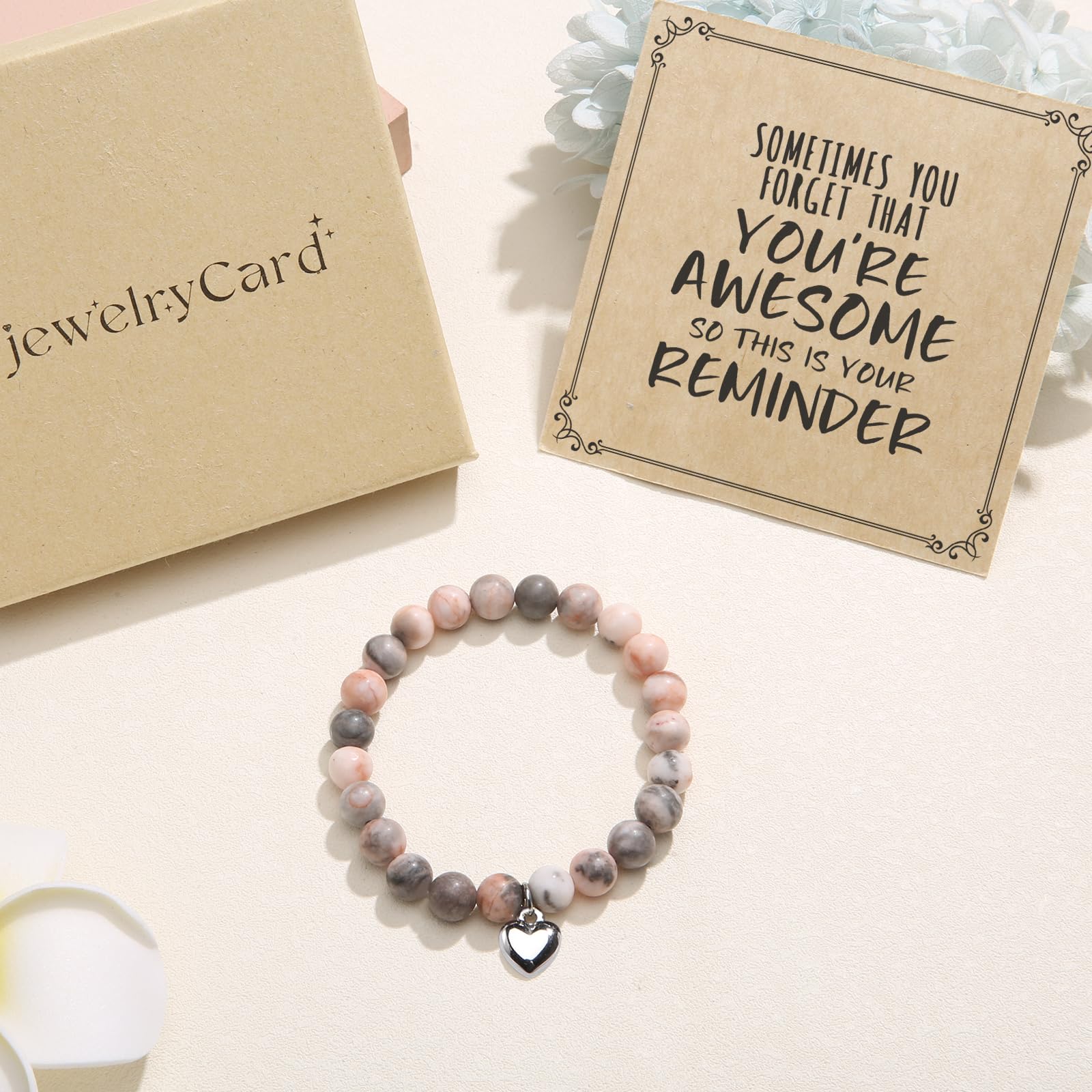 Jewelry&Card Christmas Gifts for Women Teen Girls, Sometimes You Forget You're Awesome Bracelets, Inspirational Christmas Gifts for Mom, Daughter, Sister, Best Friends on Christmas Birthday