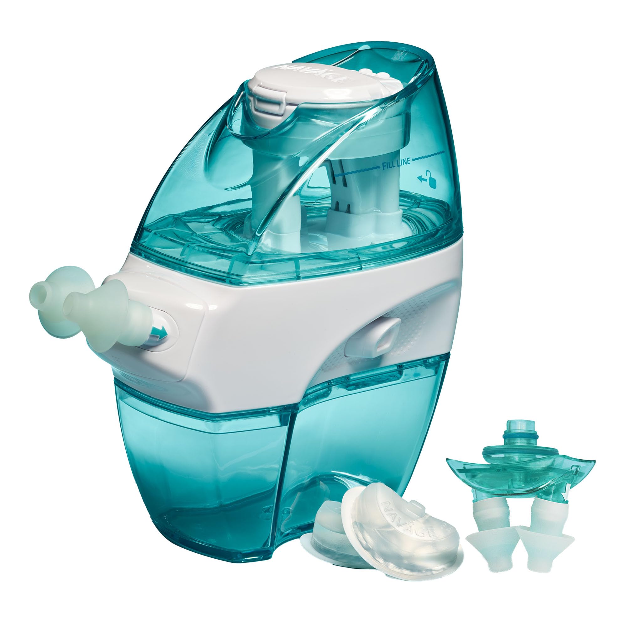 Navage Multi-User Bundle - Navage Nasal Irrigation System - Saline Nasal Rinse Kit with 1 Navage Nose Cleaner, 20 Salt Pods, and Extra Nasal Dock and Pair of Nose Pillows