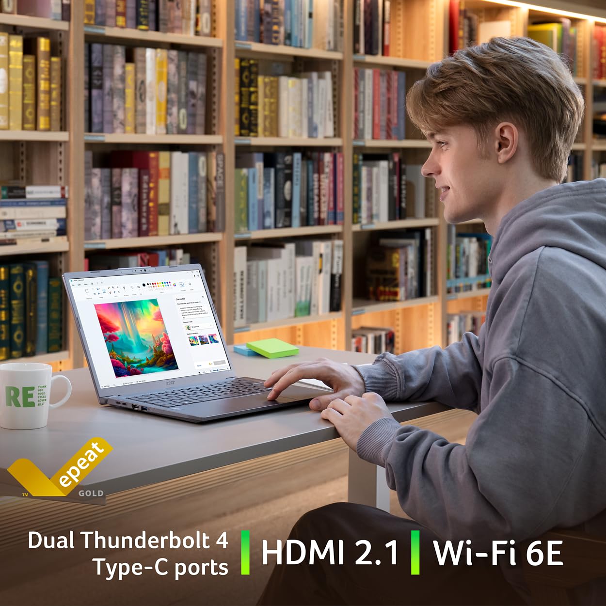 Acer Aspire 14 AI Copilot+ PC | 14" WUXGA Display | Intel Core Ultra 7 Processor 256V | NPU: Up to 47 Tops - GPU: Up to 64 Tops | Intel ARC 140V | 16GB LPDDR5X | 1TB SSD | Wi-Fi 6E | A14-52M-72S0