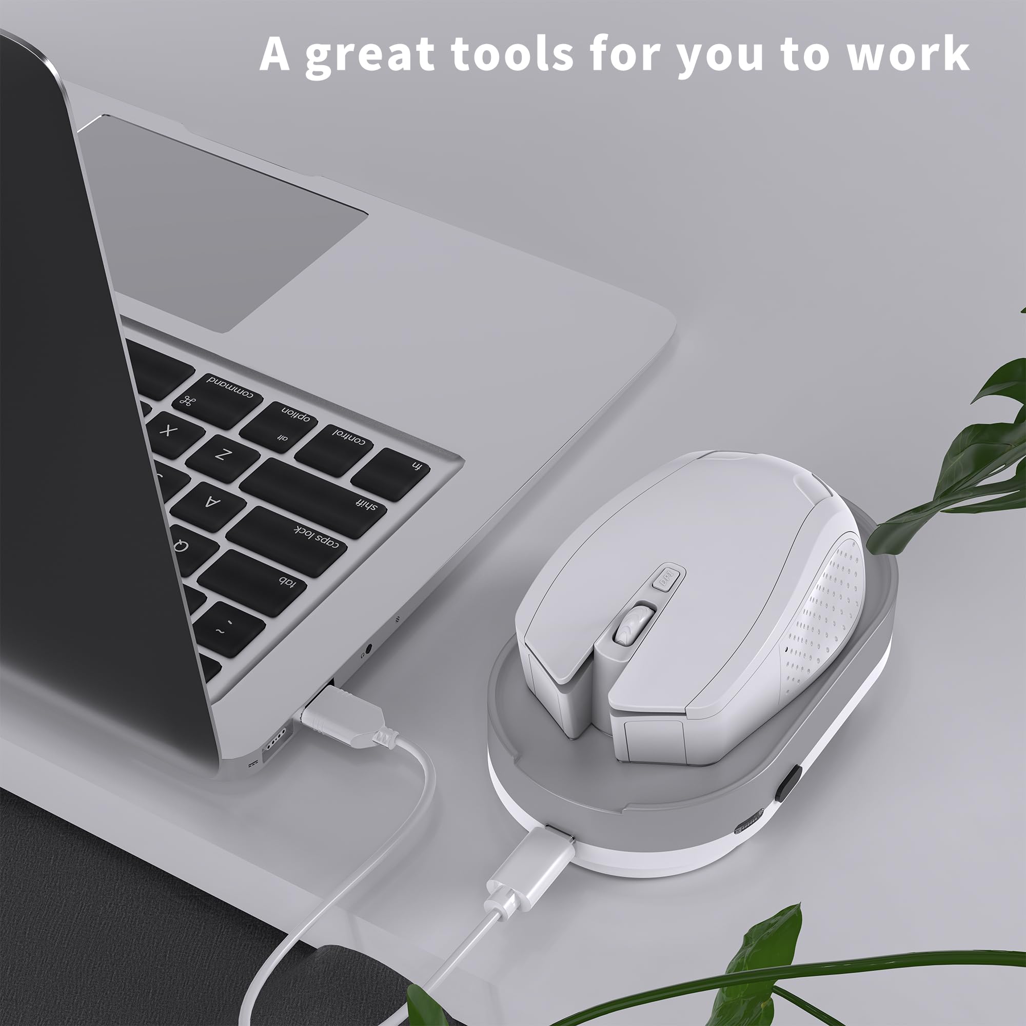 Jerryrun Mouse Jiggler, Undetectable Mouse Mover Device Wiggler Shaker with Drive Free USB Cable and USB Adapter, Physical Automatically Mouse Movement, Keep PC Screen Active, Silver