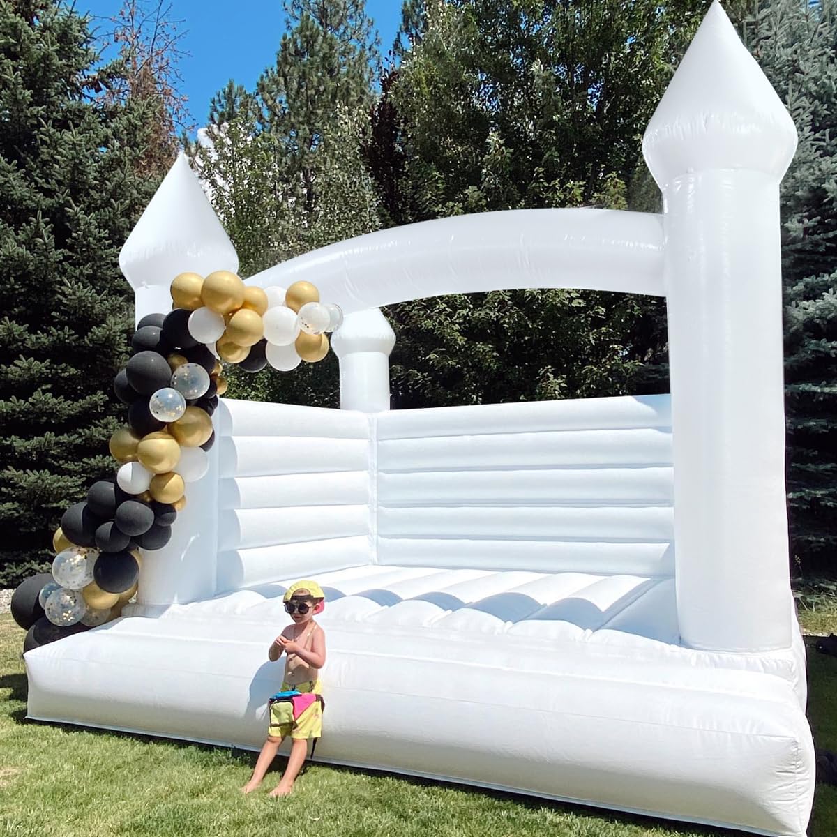 Hmtaolife 13x13x10ft PVC Commercial Grade Inflatable Jumping Castle for Party with 950w Air Blower, Durable and Easy to Set up, for Wedding, Birthday Parties Decorations