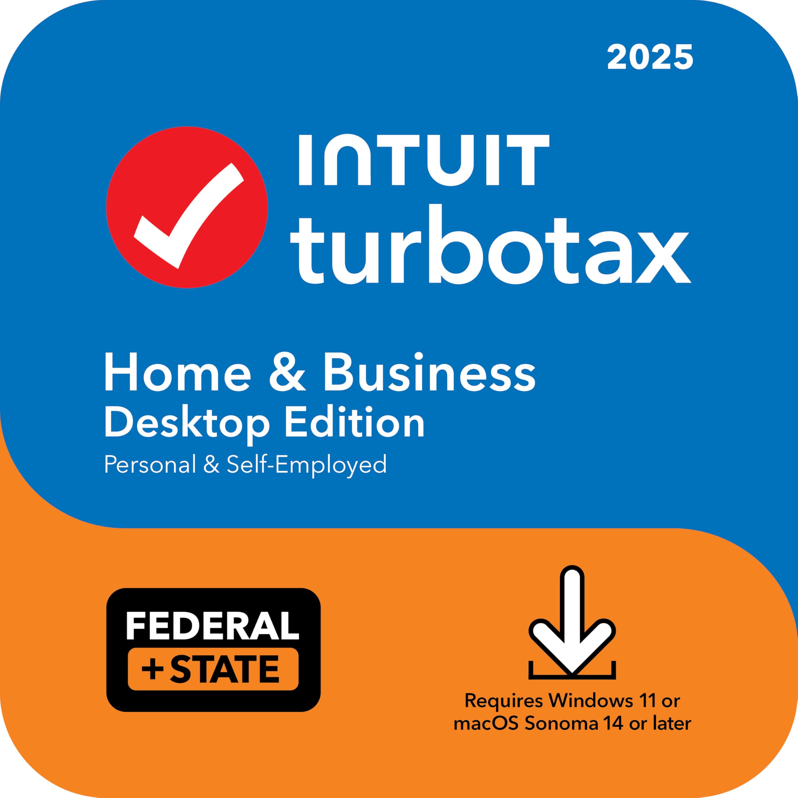 TurboTax Home & Business Desktop Edition 2025, Federal & State Tax Return [Win11/Mac14 Download]