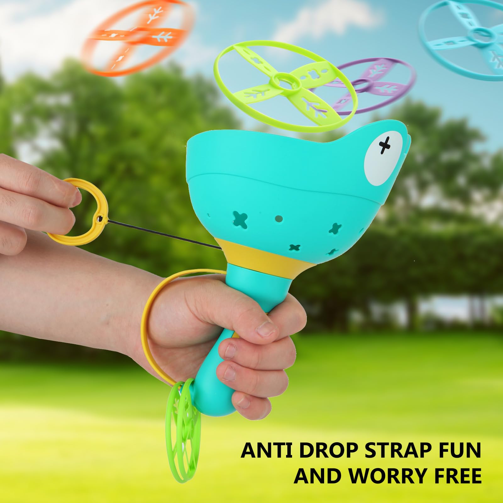 Outdoor Toys for Kids Ages 4-8: Flying Disc Launcher Toys Manual Capture Catching Outdoor Games for 3 4 5 6 7 8 Years Old - Outside Toys for Toddlers 3-5 Christmas Easter Birthday Gifts Boys Girls