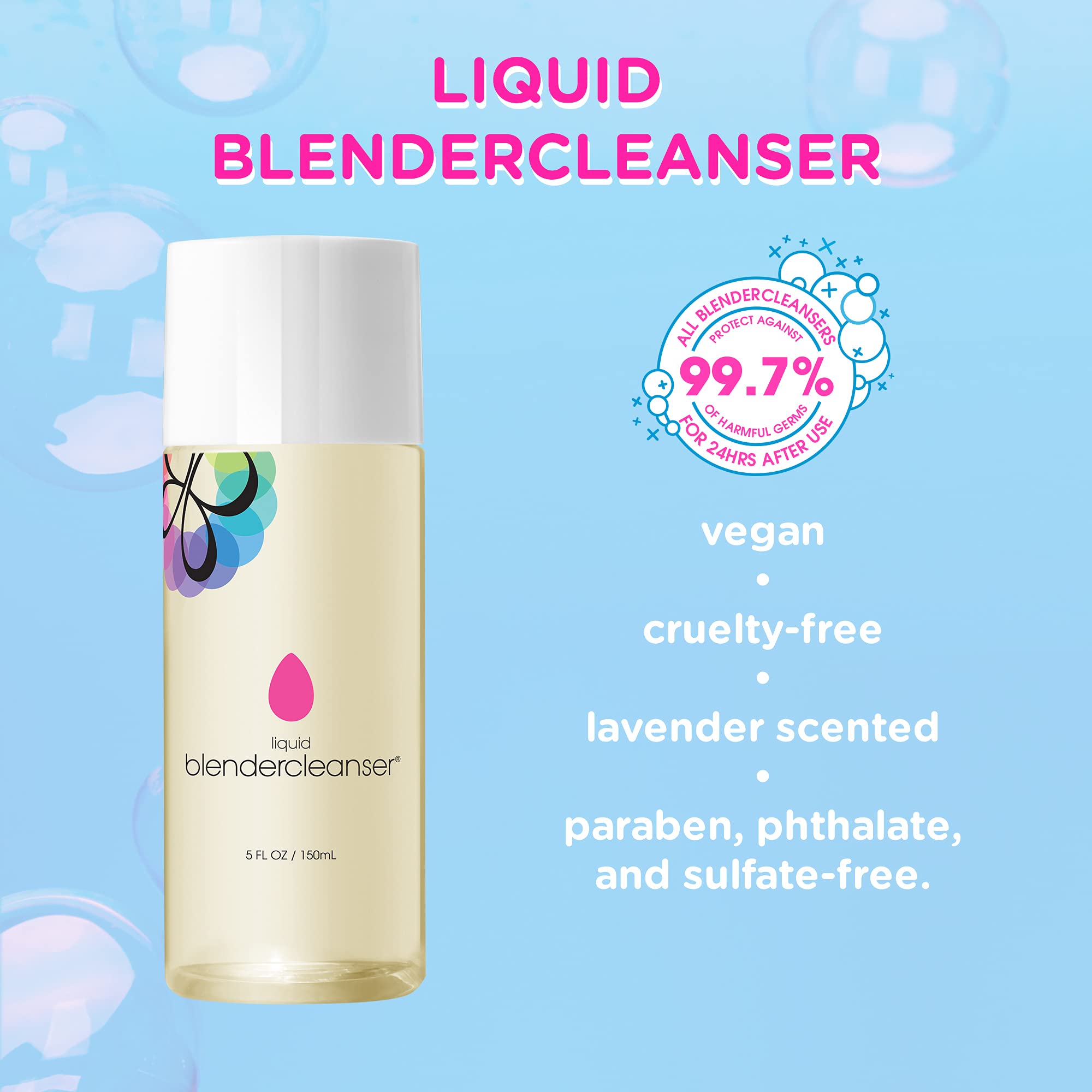 BEAUTYBLENDER Liquid BLENDERCLEANSER for Cleaning Makeup Sponges, Brushes & Applicators, 3 oz. Vegan, Cruelty Free and Made in the USA