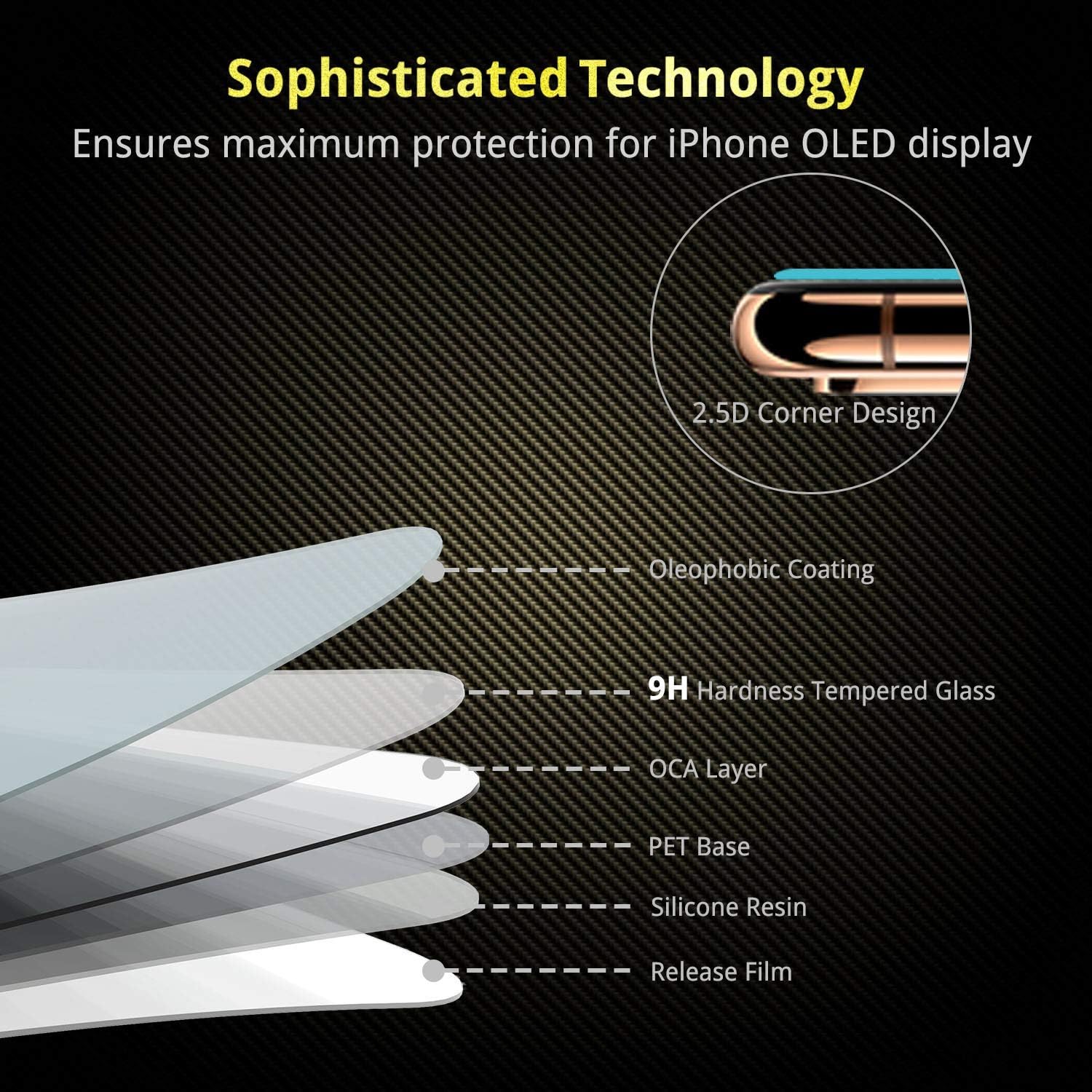 UNBREAKcable 3-Pack Screen Protector for iPhone X/iPhone Xs/iPhone 11 Pro 5.8", 9H Premium Tempered Glass Screen Protector for iPhone X/iPhone Xs/iPhone 11 Pro [Easy Install, No Bubble, Anti-Scratch]