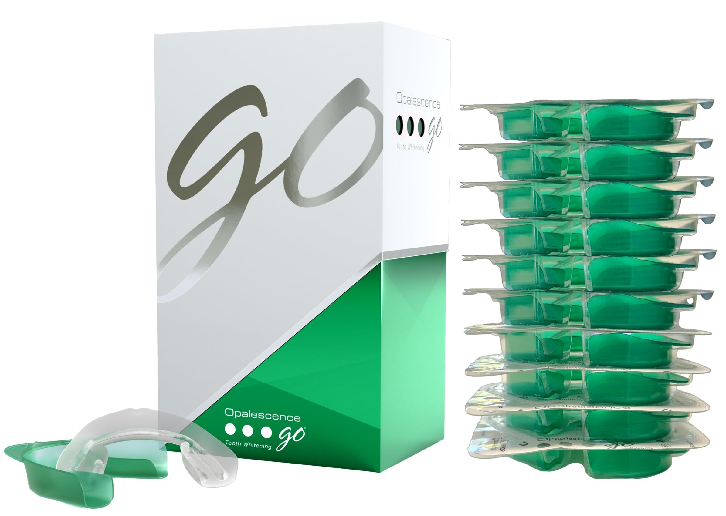 Opalescence Go 15- Prefilled Teeth Whitening Trays - 15% Hydrogen Peroxide - (10 Treatments) Made by Ultradent Products. Teeth Whitening Kit -Mint - 5194-1