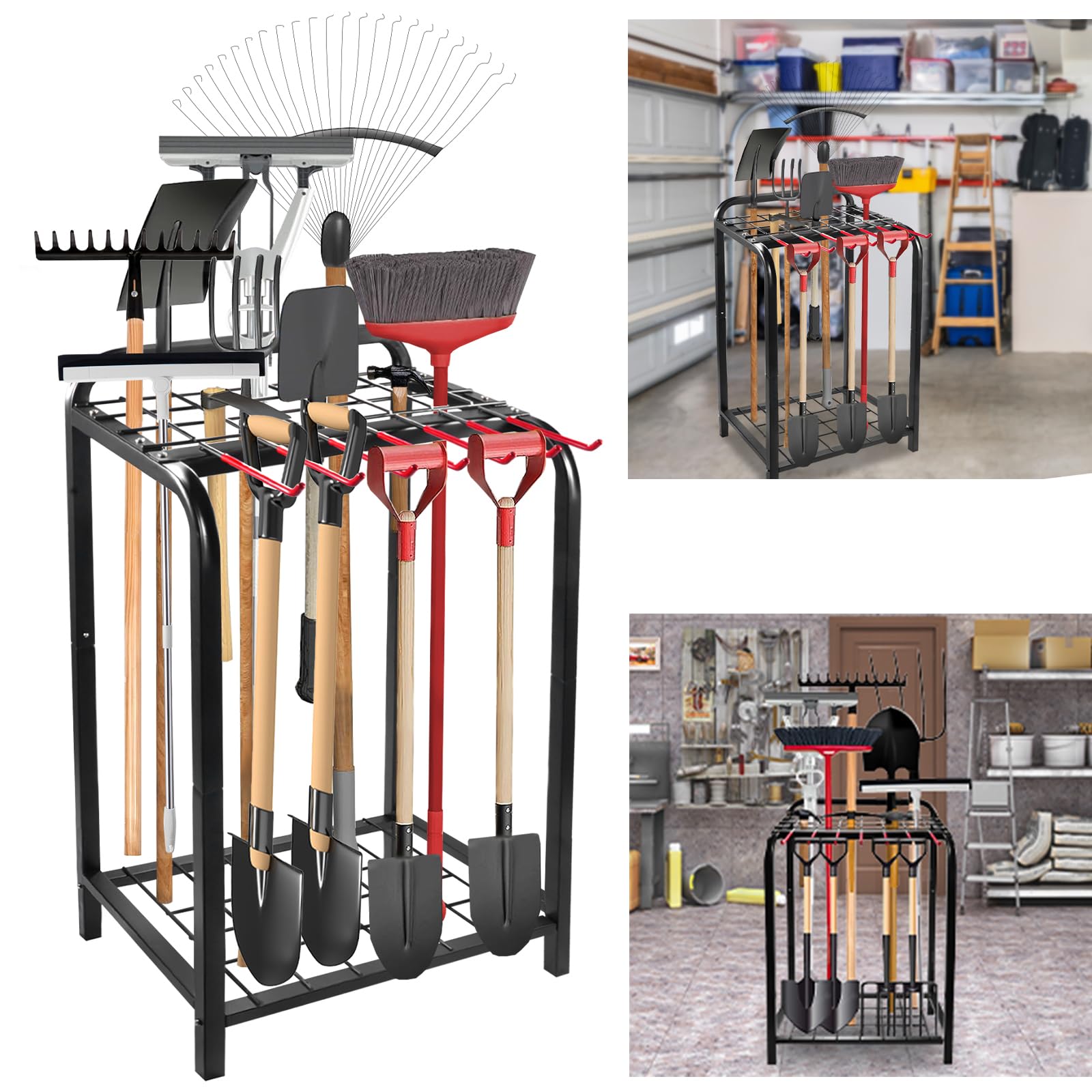 Trieez Heavy Duty Garden Tool Storage, Alloy Steel Garden Tool Organiz