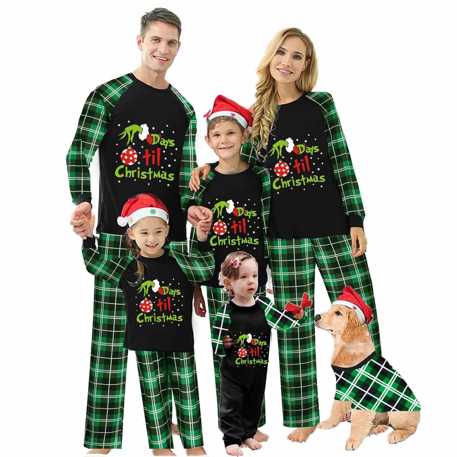 VS&LLWQ Family Christmas Pjs Matching Sets Christmas Pajamas for Family Christmas Elf Pjs Holiday Xmas Jammies Set(#104-Pet, Small)