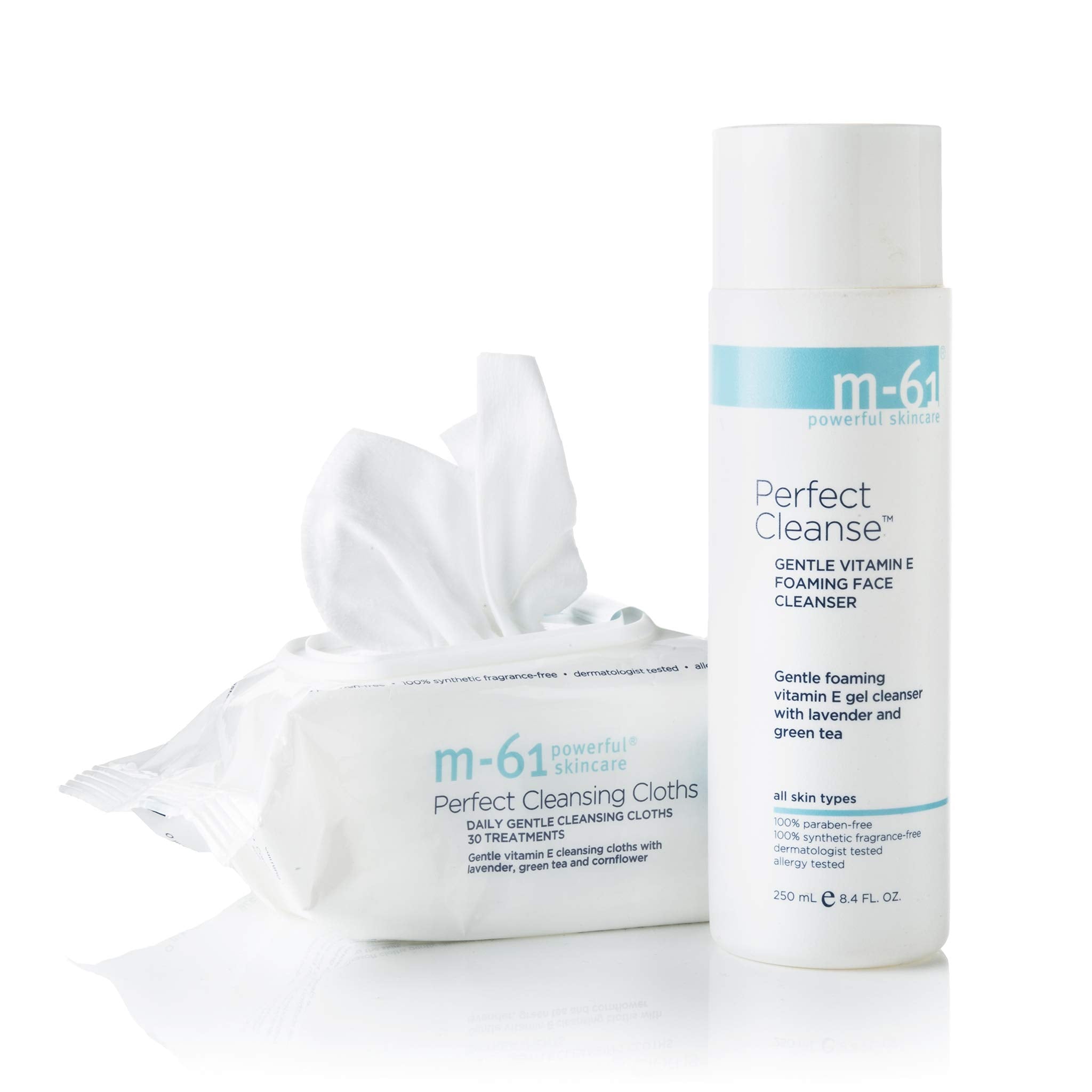 m-61 Perfect Cleansing Cloths | Ultra-Soft, Gentle Cleansing Cloths With Vitamin E, Lavender, Green Tea - 30 Cloths