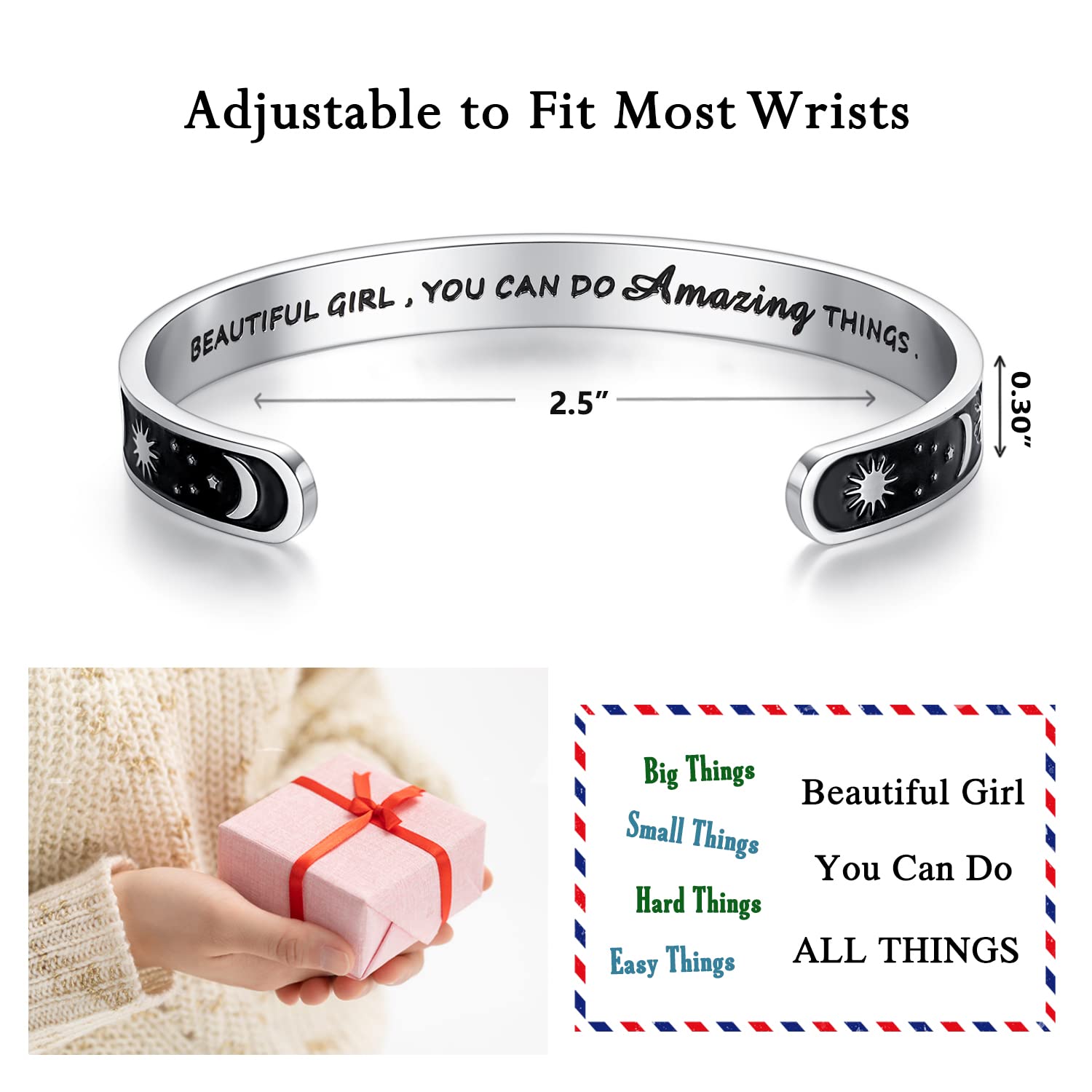 TONY & SANDY Gifts for Teen Girls Bracelets Christmas Stocking Stuffers Teens Teenage Girls Ideas 14 16 18 12 13 8 10 Year Old Birthday Inspirational Bracelet Trendy Stuff Jewelry Easter