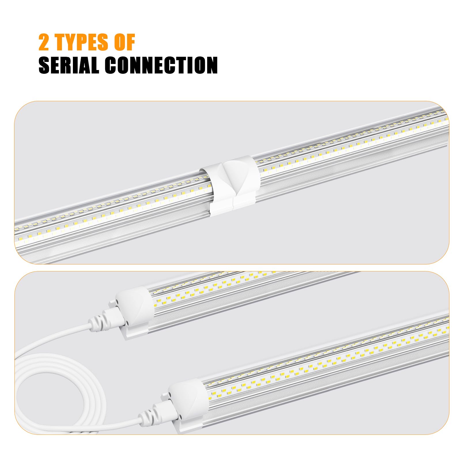 ONLYLUX LED Shop Light 4FT, 6000K 50W 7500LM, Linkable Utility Ceiling Light Fixture, 4 Foot T8 Integrated LED Tube Lights, V Shape High Output, Linkable with On/Off Switch (12 Pack)