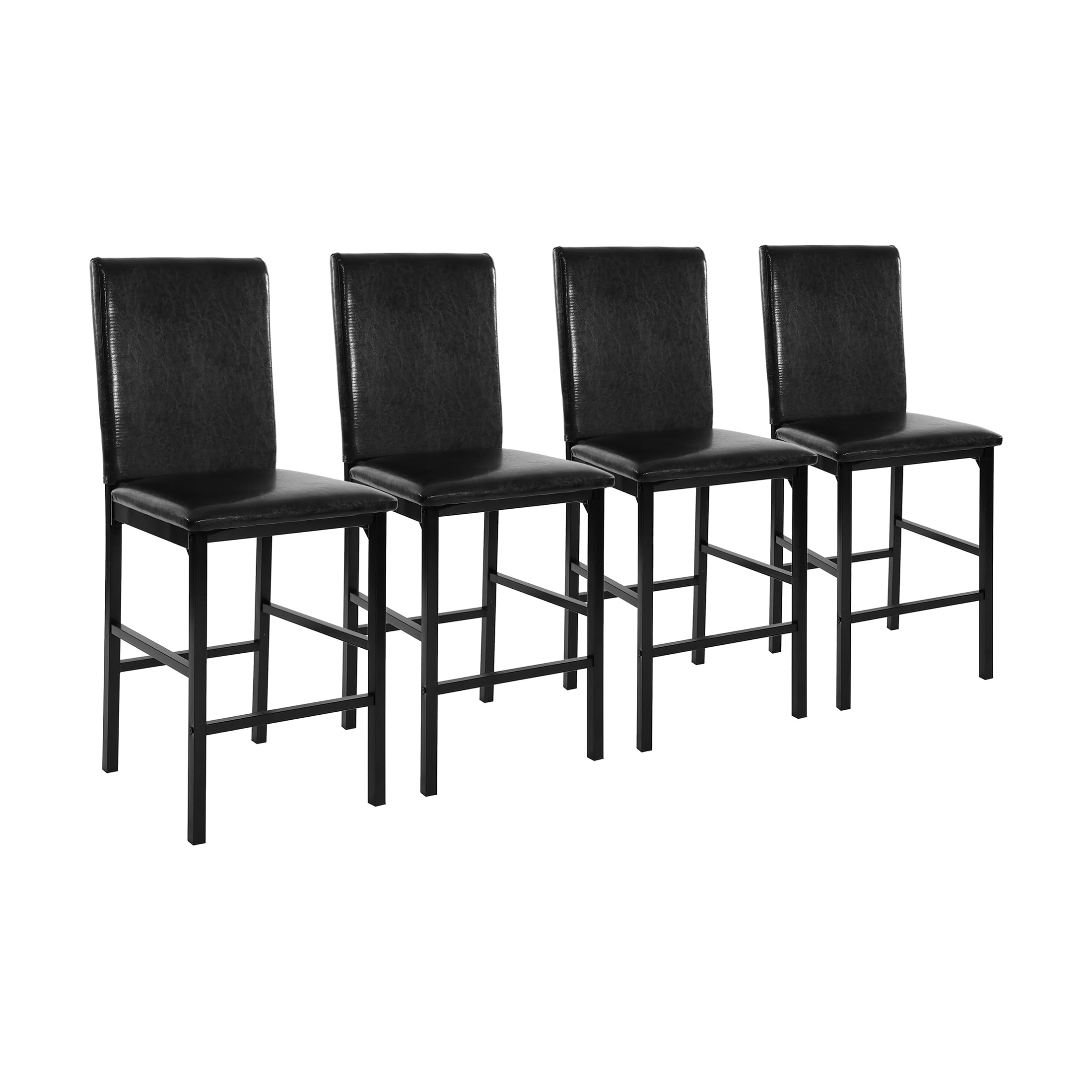 Homelegance Tempe Dining Counter Height Chair (Set of 4), Faux Leather, Dark Brown