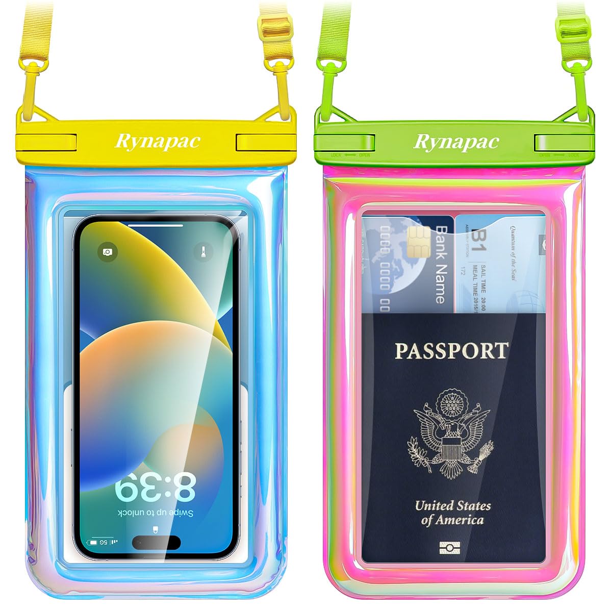 [Up to 8.5"] Waterproof Phone Pouch Floating - 2 Pack Waterproof Phone Bag for Beach Essentials, IPX8 Underwater Cell Phone Holder with Lanyard for iPhone 16 15 14 13 Pro Max, Galaxy S24/23/22 Series