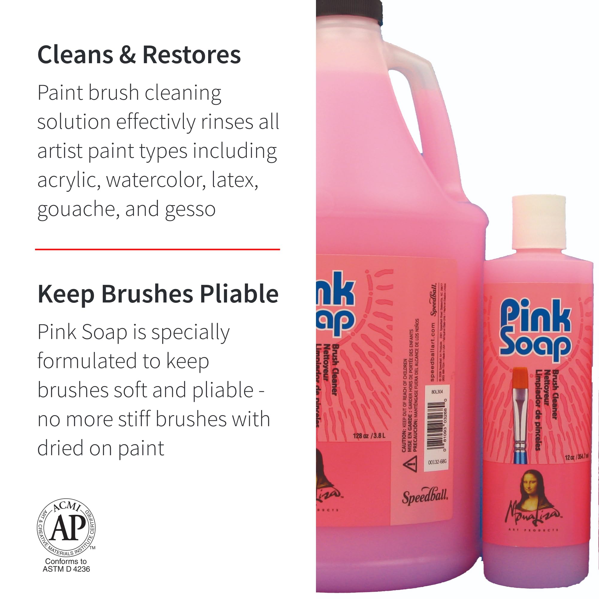 Pink Soap 00132-66 12-Ounce Brush Cleaner and Conditioner