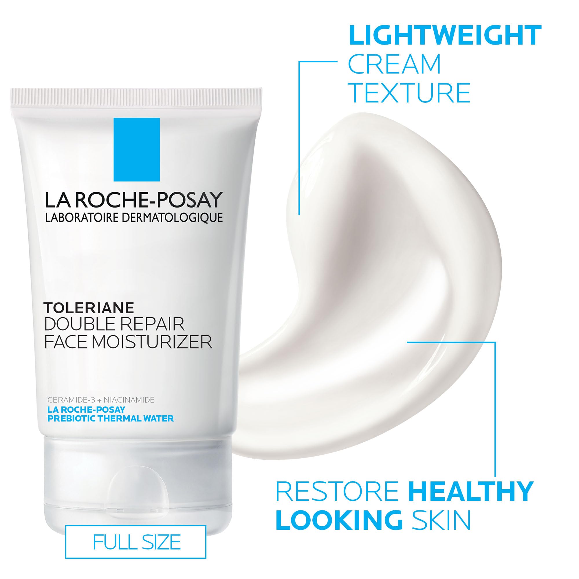 La Roche-Posay Toleraine Skin Care Set | Double Repair Face Moisturizer 100ml & Purifying Foaming Facial Cleanser 50ml | Oil Free Moisturizer & Face Wash For Oily Skin | Formulated with Niacinamide