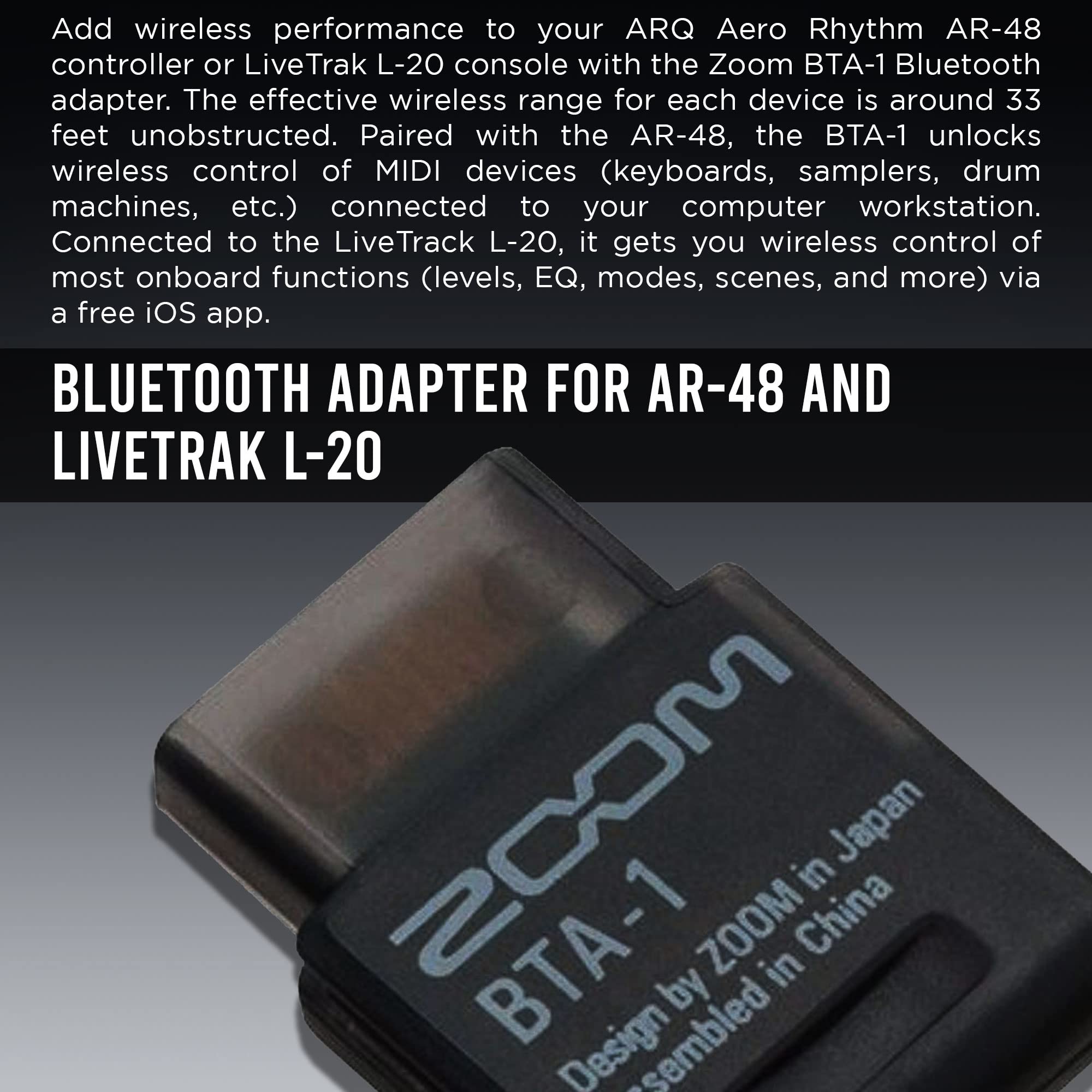 Zoom Bluetooth Adapter for ARQ AR-48, L-20, H3-VR & F6