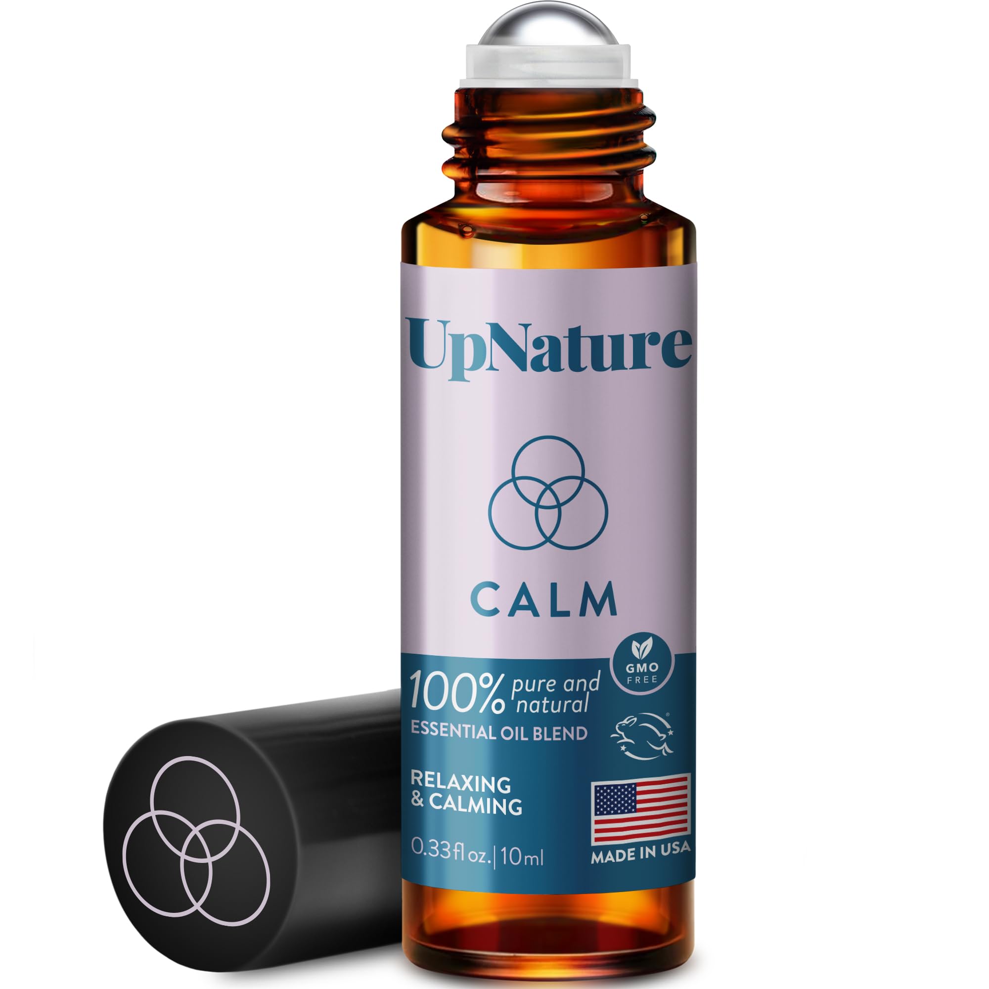 UpNature Calm Essential Oil Roll On - 100% Natural Stress Relief Aromatherapy - Self Care Valentines Galentines Day Gifts for Her