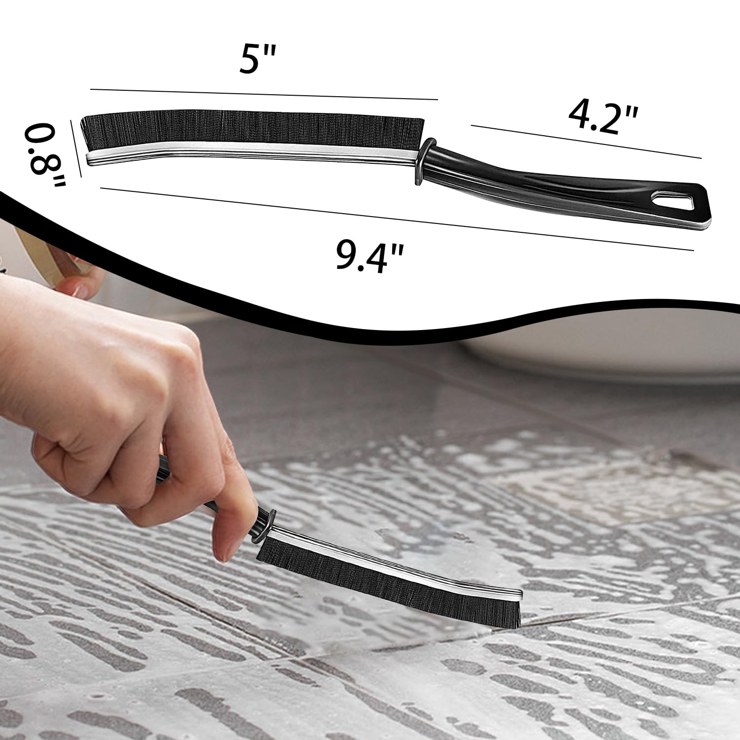 6 Pcs Hard Bristle Crevice Cleaning Brush, Multifunctional Gap Cleaning Brush Tool for Small Spaces Cleaning, Scrub Brush Suitable for Kitchen, Bathroom Faucets, Windows, Tiles