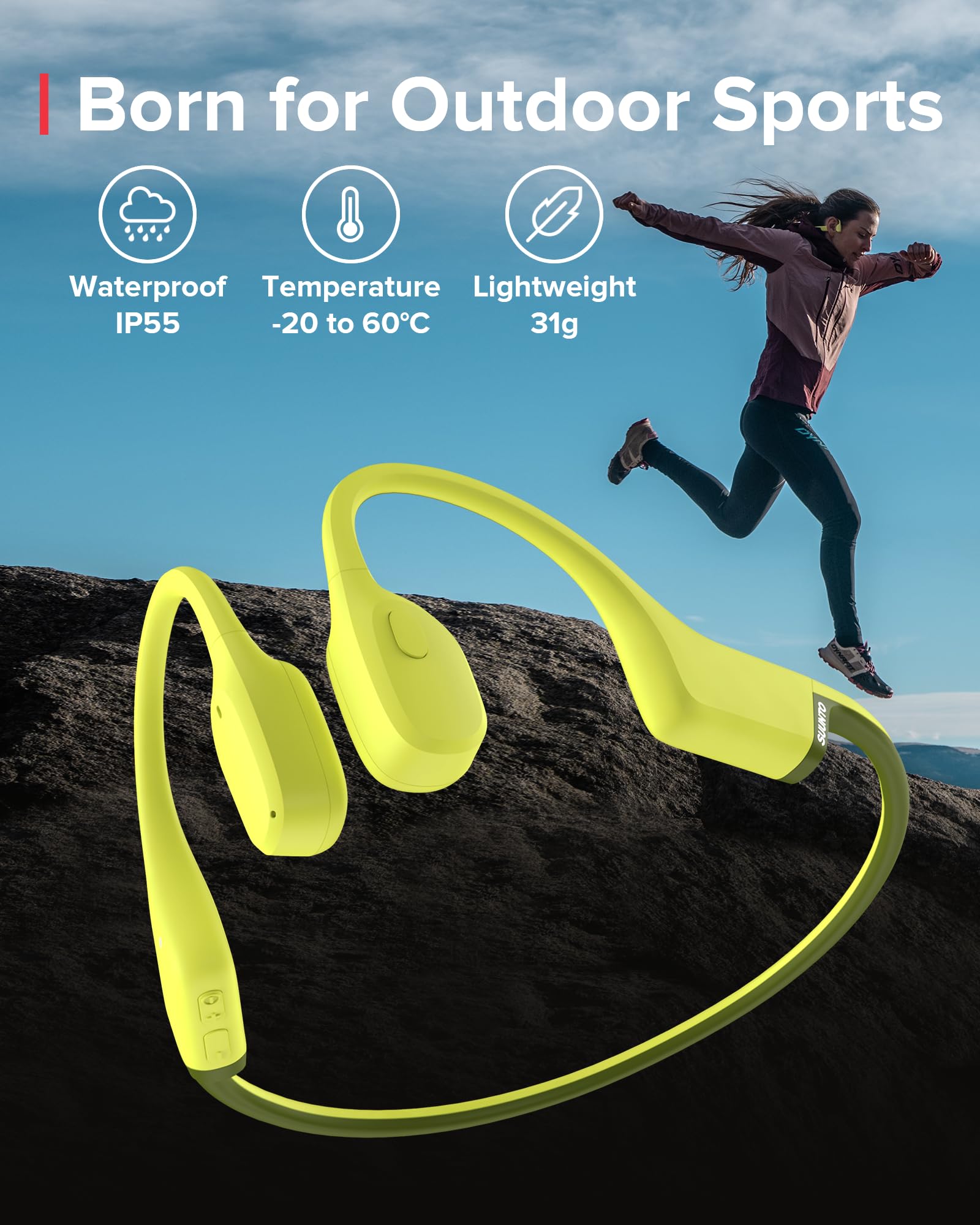 SUUNTO Race Stainless Steel GPS Sports Watch Birch, SUUNTO Sonic Bone Conduction Headphone Lime