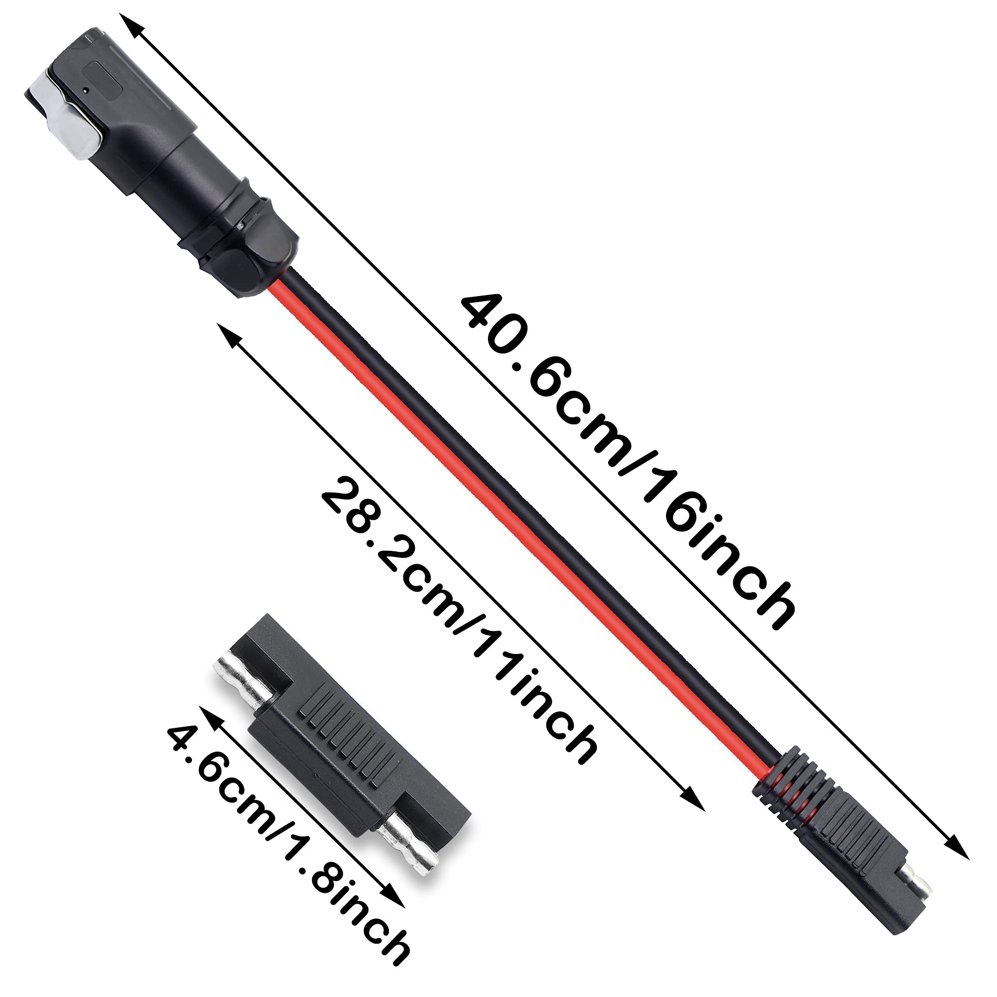 GINTOOYUN SAE to LP-20 Cable Adapter,Water Proof 10AWG 2 Pin Power Industrial Circular Connector to SAE Cable, for Solar Panel Suitcase,RV Solar Ports