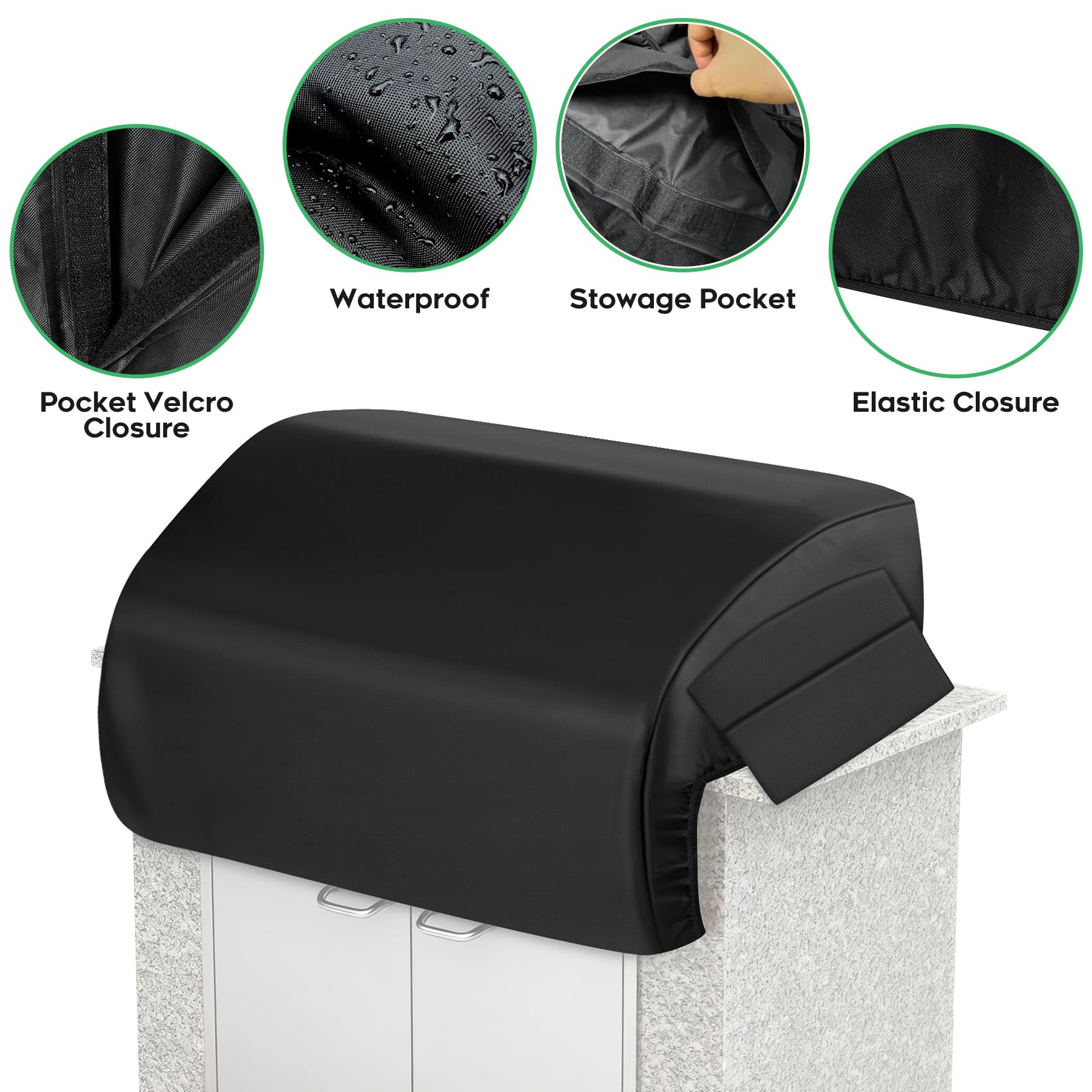 EZ-DONGTENG Heavy-Duty 600D Built-in Grill Cover fit for Blaze 40 Inch 5-Burner Gas Grill, Heavy-Duty 600D Waterproof Fade Resistant Island BBQ Grill Top Cover