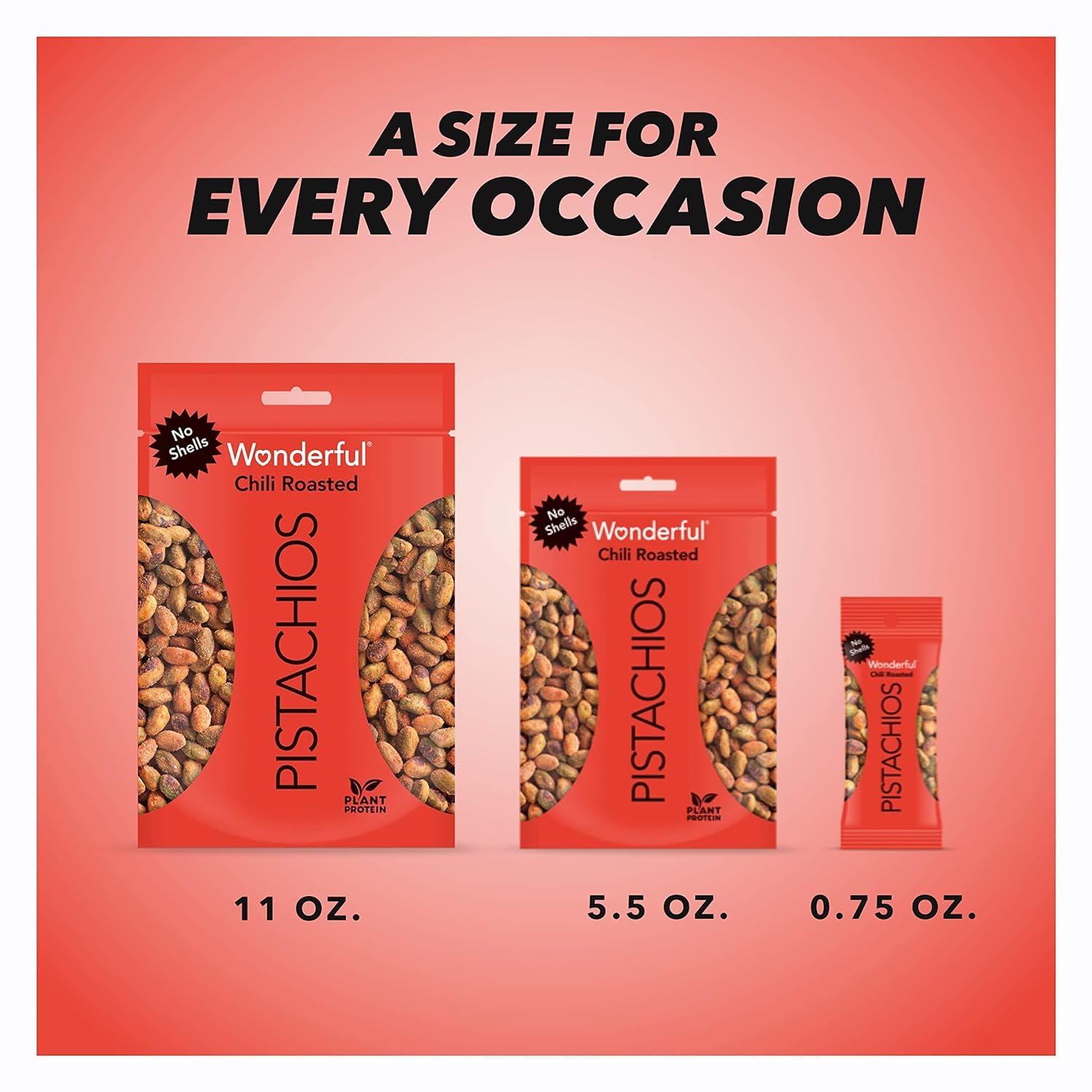 Wonderful Pistachios No Shells, Chili Roasted Nuts, 0.75 Ounce Bag (Pack of 14), Protein Snacks, Gluten Free, On-the-Go, Individually Wrapped Healthy Snack