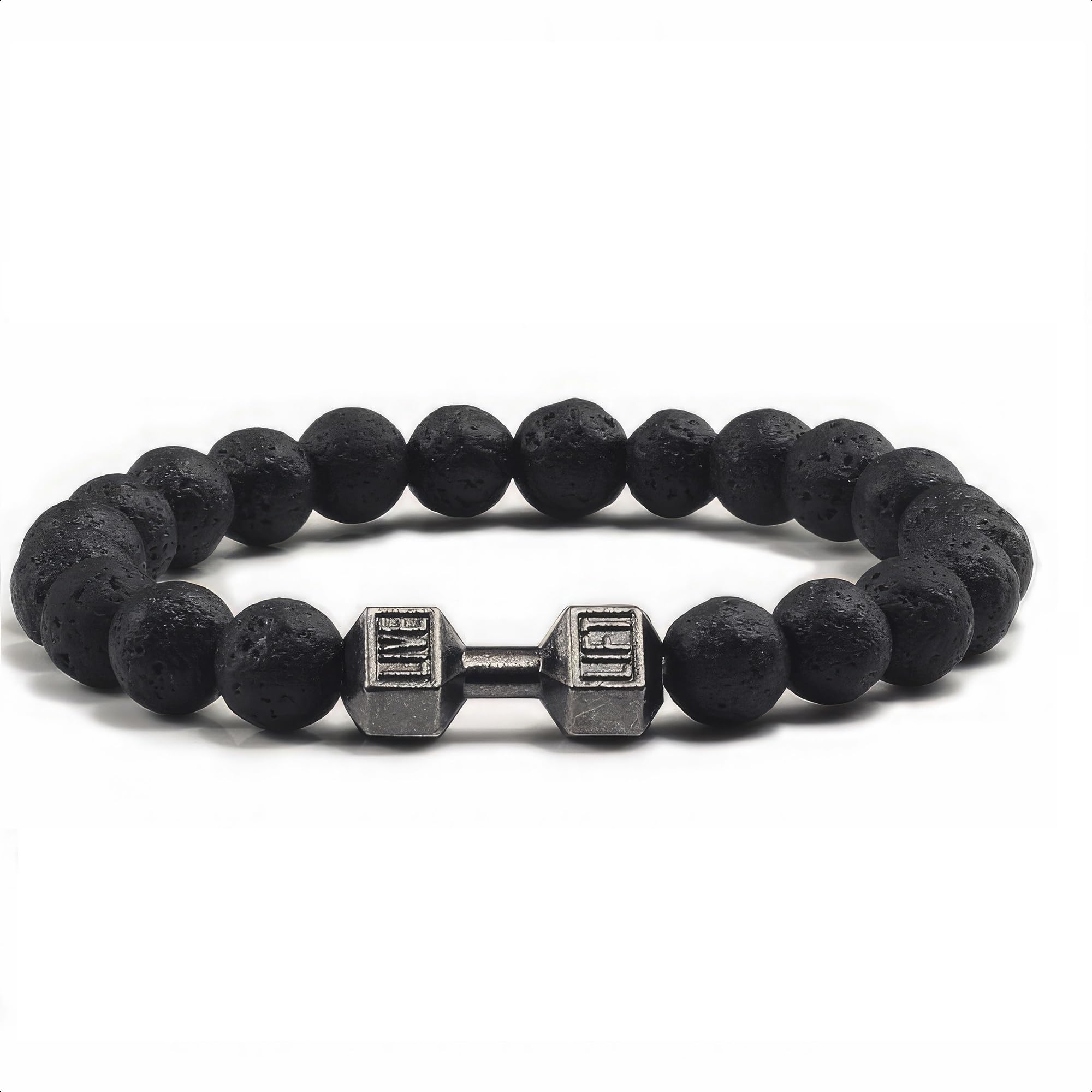 Lava Rock Bracelets for Men - 8mm Beaded Bracelets for Men Trendy Lava Rock Bracelet for Men Matching Bracelets Men Beaded Bracelet - Mens Bracelet Pack Bead Bracelet Men Women Dumbbell Bracelet