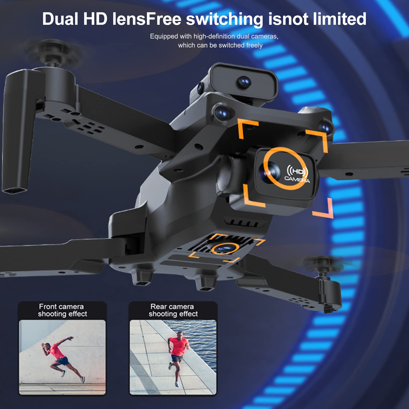 GoolRC Remote Control Drone with Daul Camera 4K 5-Sides Obstacle Avoidance 5GWIFI FPV Foldable Quadcopter with Storage Bag