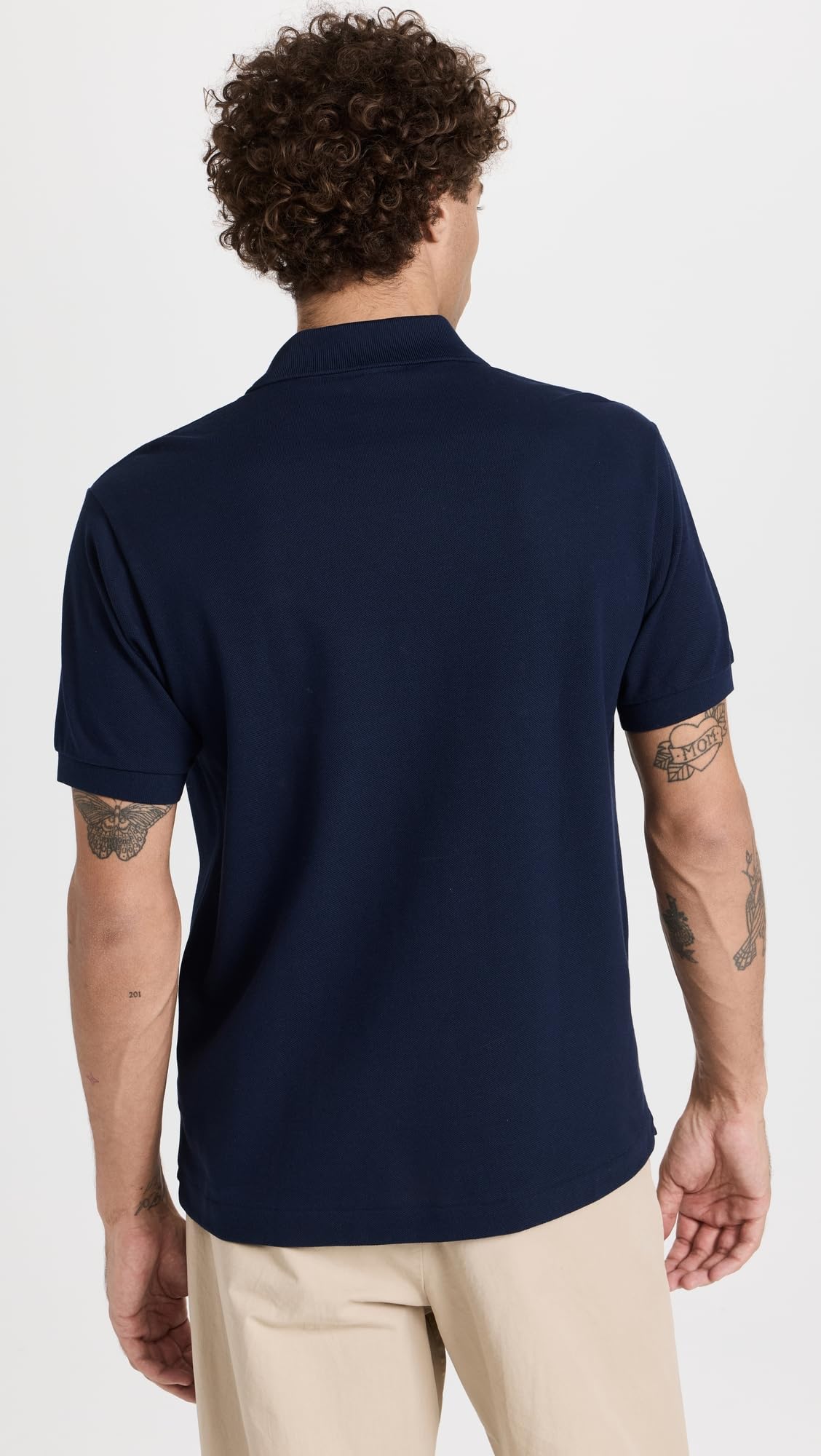 Lacoste Men's Original Cotton Pique Polo, Navy Blue, L