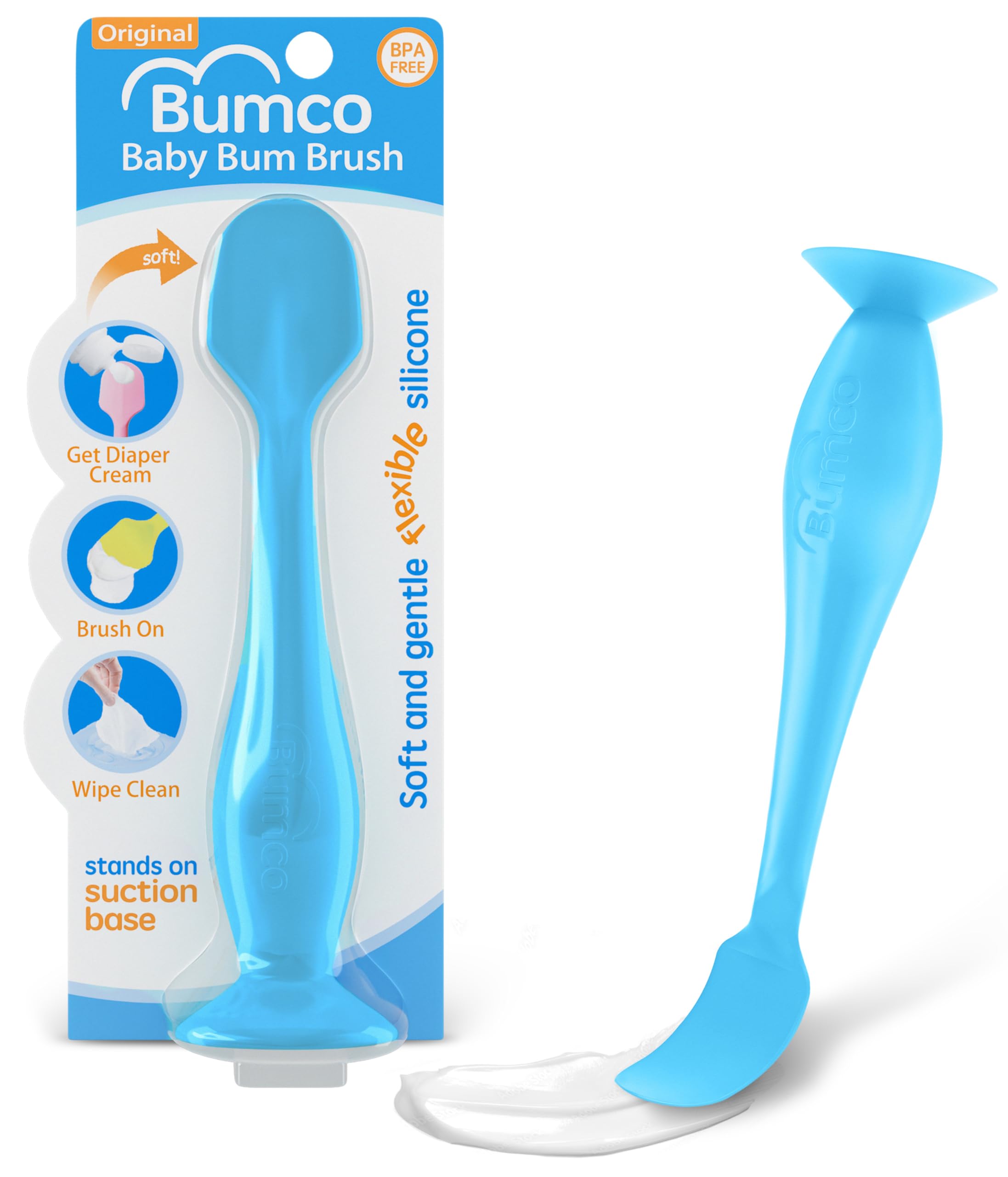 Bumco Diaper Cream Spatula - BPA-Free Diaper Bag Essentials, Soft Butt Spatula Baby, Mom-Invented Butt Paste Spatula, Bumco Diaper Cream Spatula, Flexible Diaper Cream Applicator, Bumco Baby Bum Brush