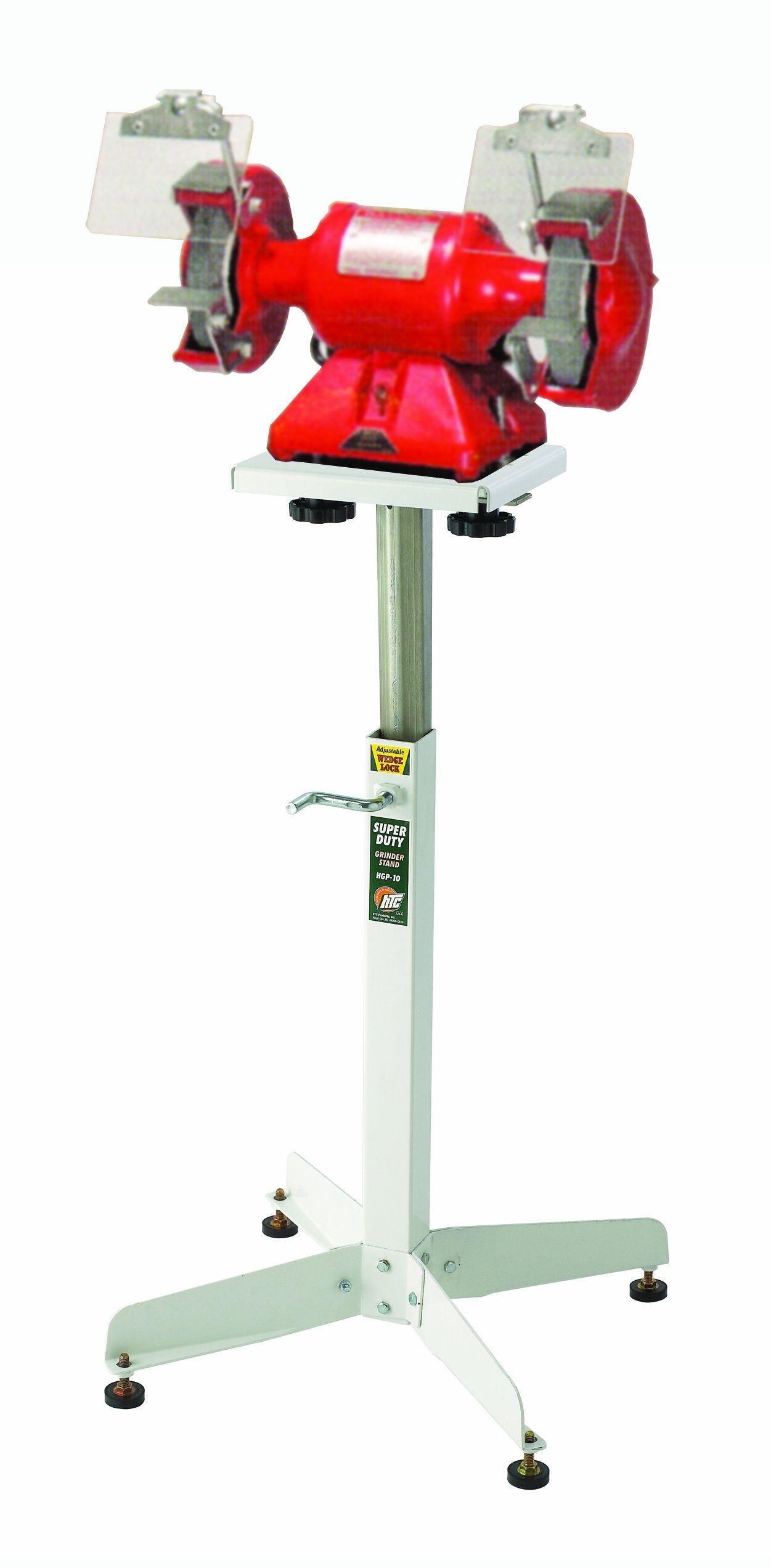 HTC Adjustable Bench Top Grinder Stand, 500-pound Weight Capacity, HGP-10 , White
