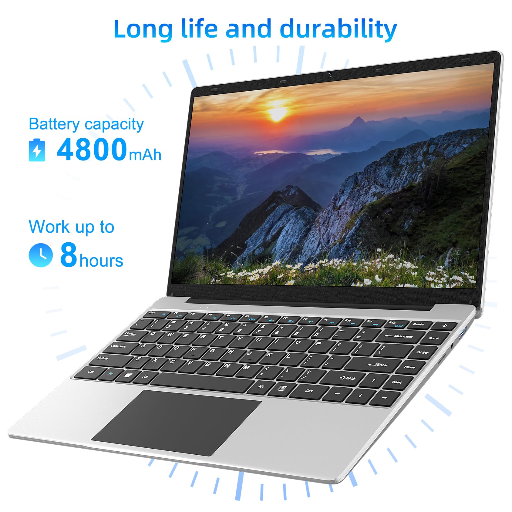 laptop 14", Quad Core Celeron J4105 CPU, 256GB SSD 12GB RAM, Lightweight Computer with FHD 1080P Display, 2.4G+5G WiFi, BT4.0, Dual Speakers, 35.52WH Battery, HDMI, Windows 11 Laptops, 16:9, Gray.