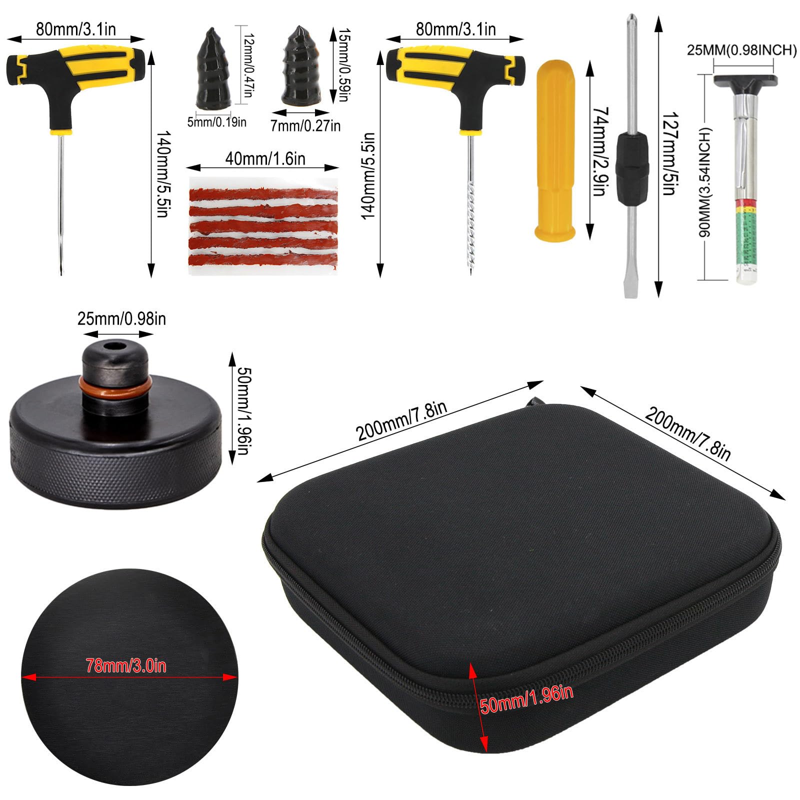 URMECCH Lifting Jack Pad for Tesla Model 3/Y/S/X, 4PCS Rubber Jack Pad Adapter Pucks Tool Chassis Jack Point Pad Sturdy Adapter, Car Tire Repair Tool Kit with Storage Box