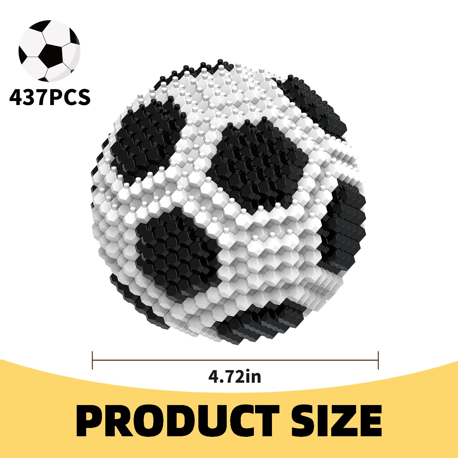 KADELE Soccer Building Block Set, Adults challenging STEM Block Decorations, Miniature 3D Educational Toys for Ages 14 15 16 and Above, (437 Pieces)