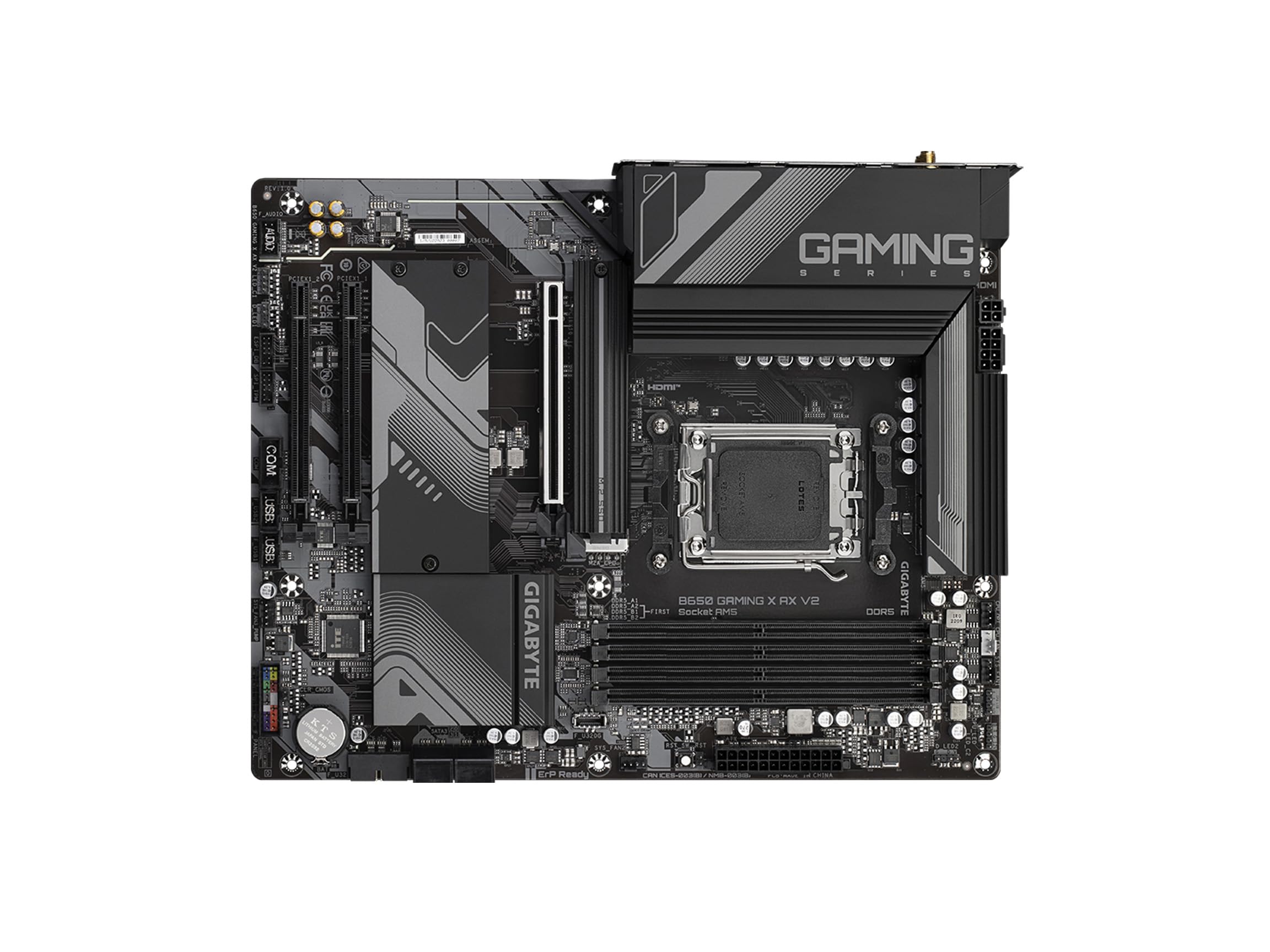 GIGABYTE B650 Gaming X AX V2 (rev. 1.0) AM5 LGA 1718 AMD B650 ATX DDR5, Triple M.2, PCIe 5.0, USB 3.2 Gen2x2 Type-C, AMD Wi-Fi 6E, Realtek 2.5GbE LAN