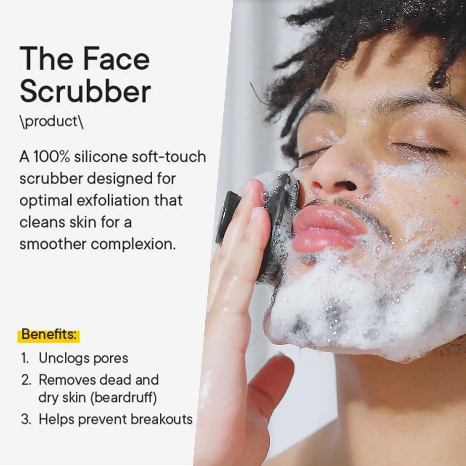 VWMYQ Face Scrubber, Silicone Face Scrubber for Men, Facial Cleansing Brush Silicone Face Wash Brush Manual Waterproof Cleansing Skin Care Face Brushes for Cleansing and Exfoliating