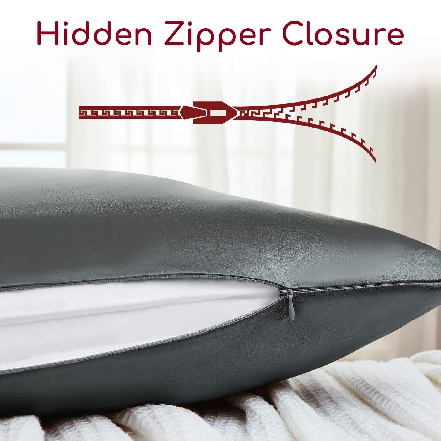 Mellanni Bedspread Coverlet Set + Silk Pillowcase Bundle&Save - Bundle Includes: 3 Piece Quilt Set and 1 Mulberry Silk Pillowcase (King, Spa Blue & Dark Gray)