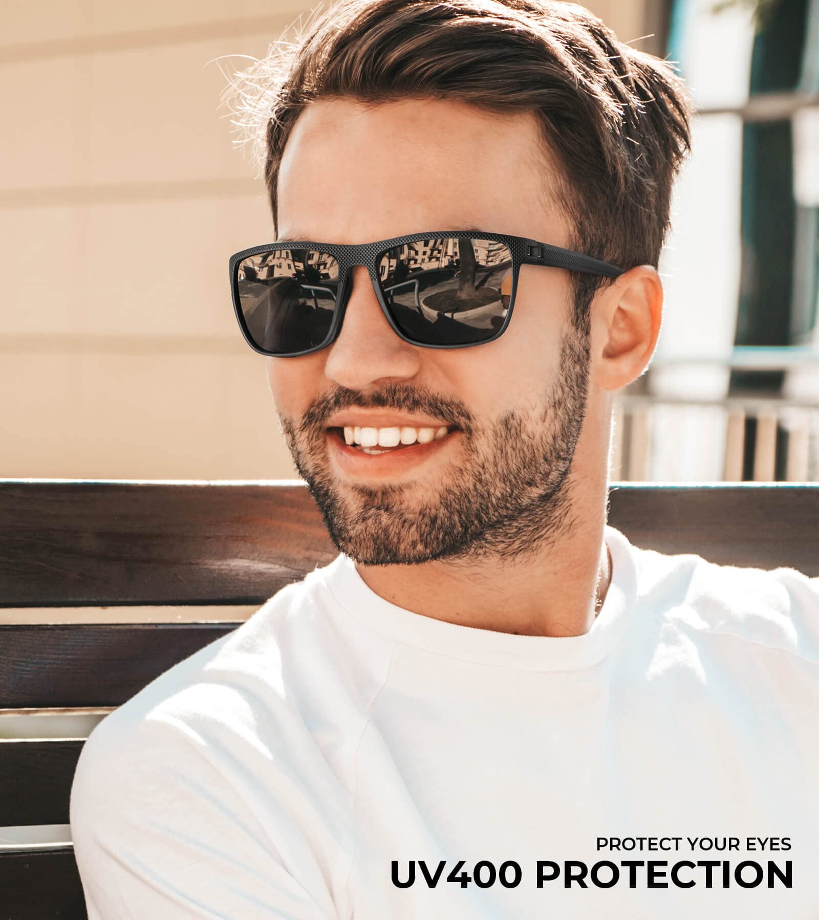 KALIYADI Polarized Sunglasses Men, Lightweight Mens Sunglasses Polarized UV Protection Driving Fishing Golf (Black/Black/Black)