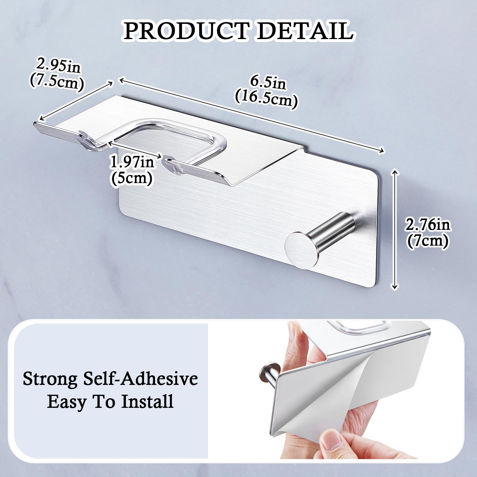 Hair Dryer Holder Wall Mounted, Blow Dryer Holder, Adhesive Hairdryer Holder for Bathroom, Hair Tool Organizer for Blowdryer Storage, Stainless Steel Hairdryer Organizer Blow Dryer Wall Hanger Stand