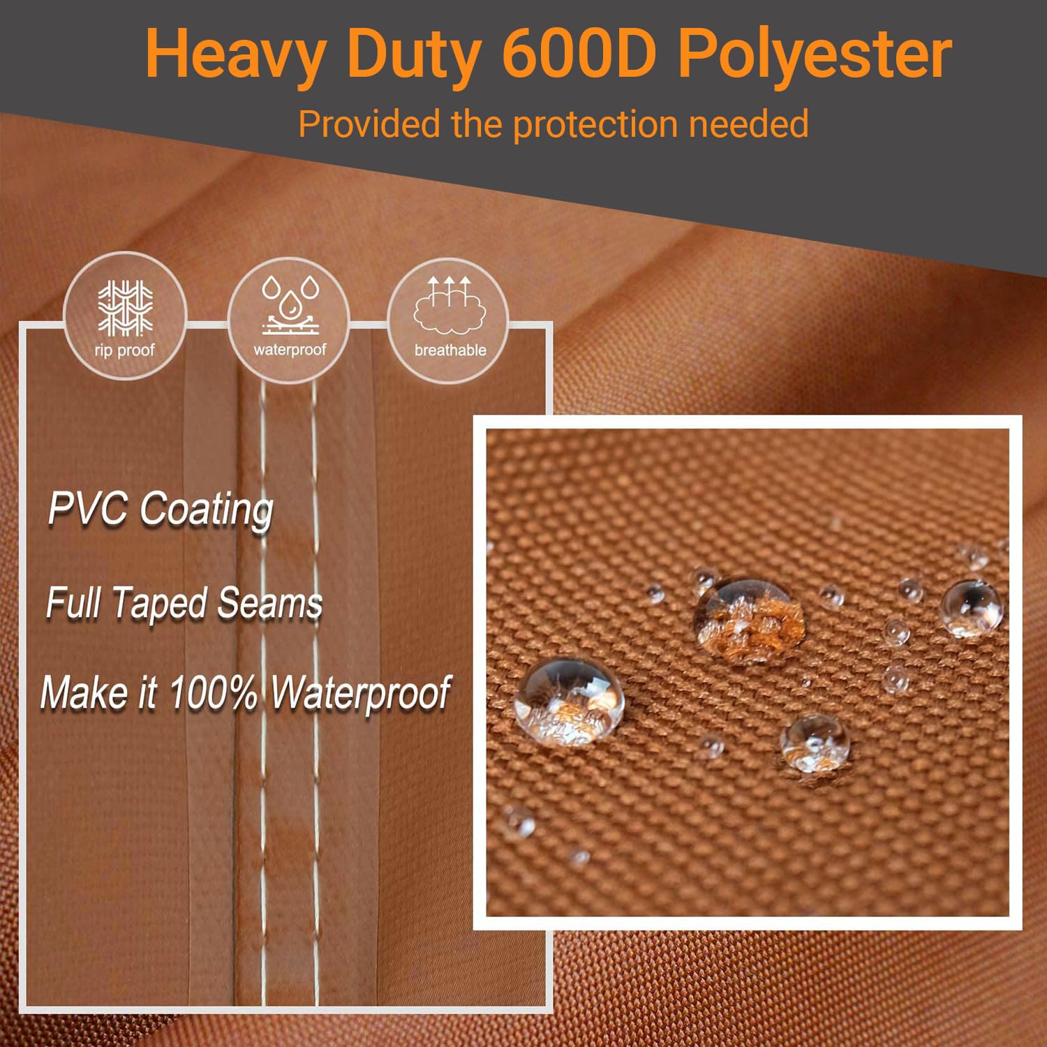 NettyPro Griddle Cover for Blackstone 36 inch Griddle Waterproof Heavy Duty 4 Burner Flat Top Gas Grill Cover 36" Cooking Station, Brown