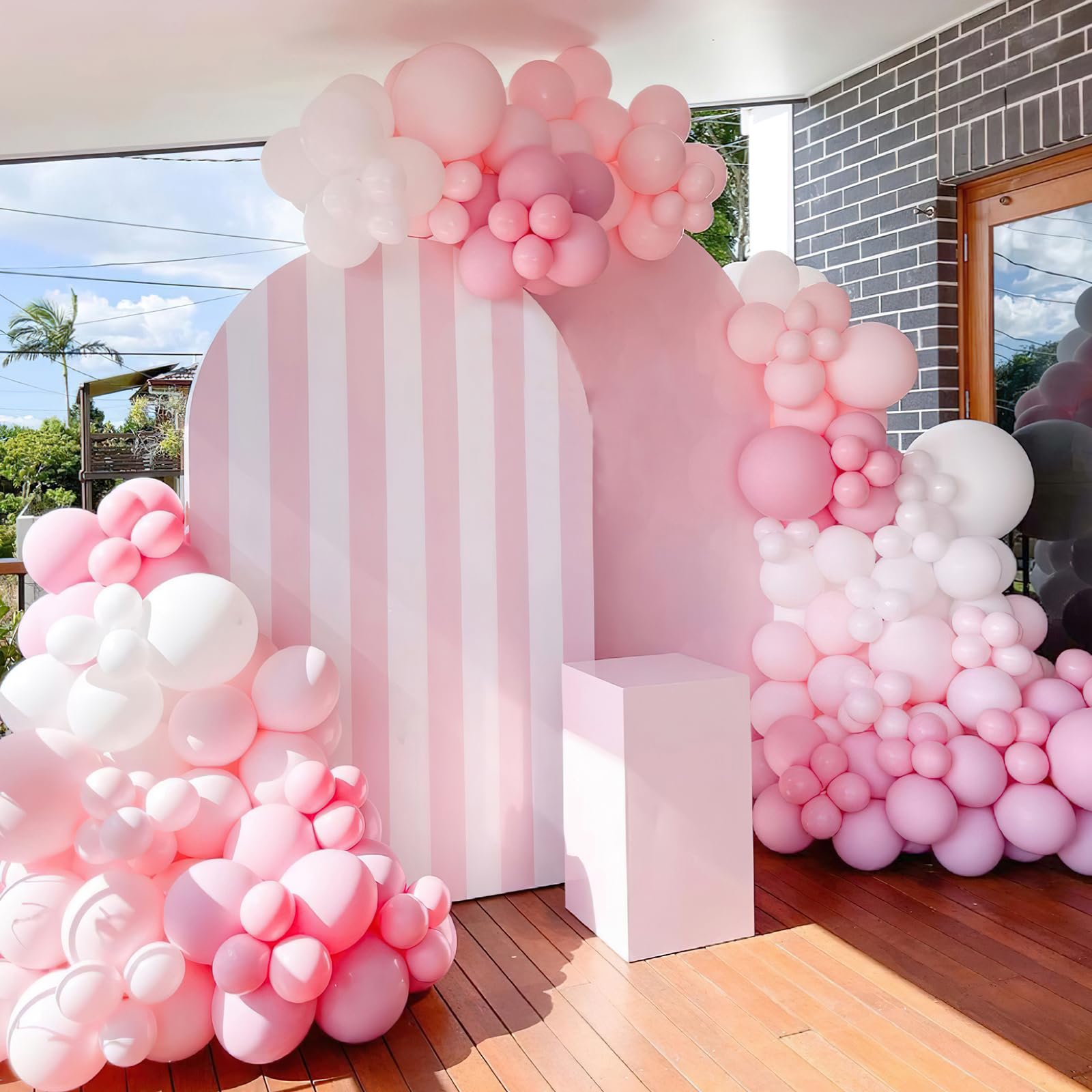 PartyWoo Light Pink Balloons 127pcs Different Sizes of 36 18 12 10 5 Inch Pastel Pale Baby Pink Balloon Arch Kit for Baby Shower Bachelorette Bridal Shower Birthday Party Decorations Pink-Y48
