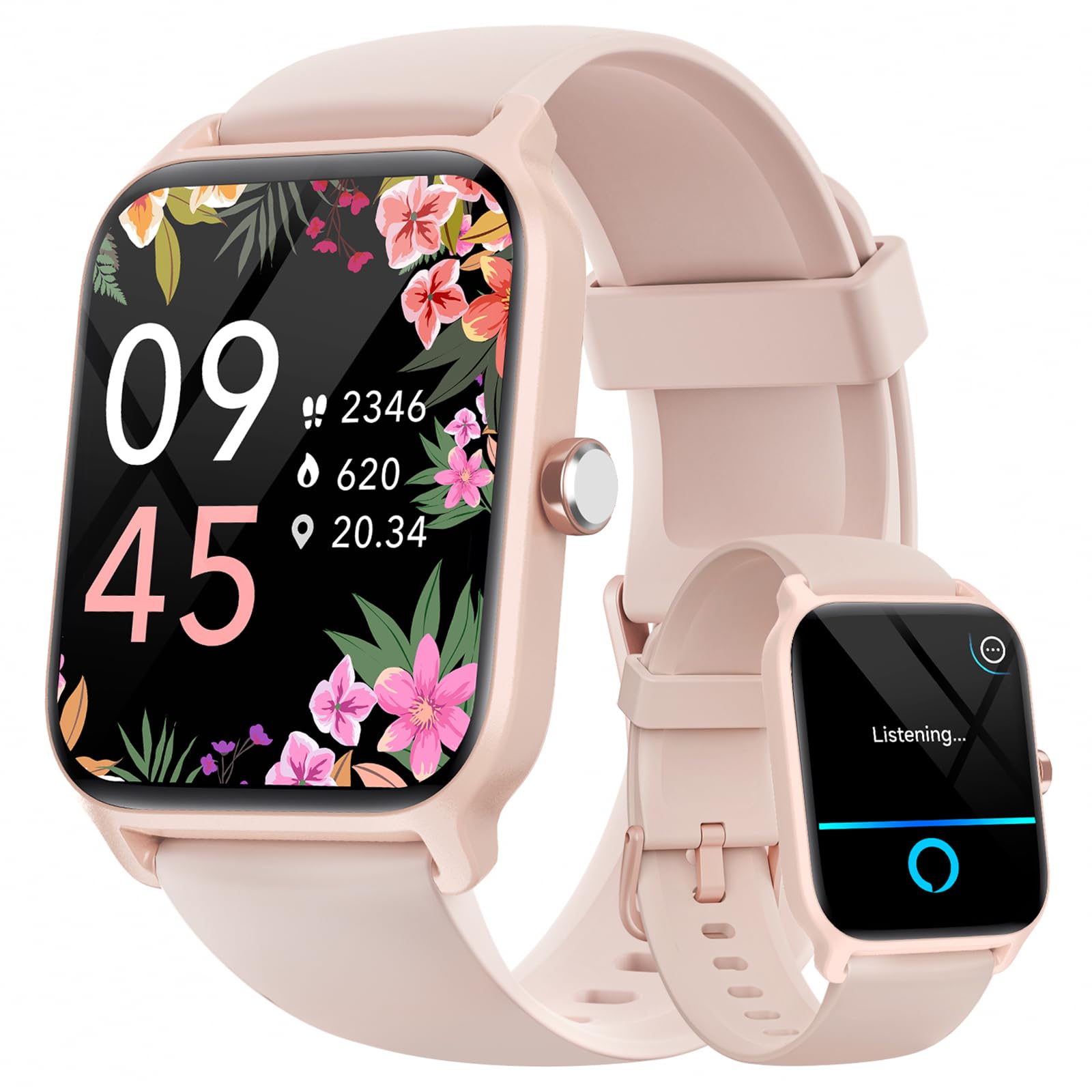 Fitpolo Smart Watches for Women Android & iPhone, Alexa Built-in [1.8" HD Screen] IP68 Waterproof Fitness Watch with Bluetooth Call (Answer/Make), Heart Rate/Sleep/SpO2 Monitor, 105+ Sports Tracker